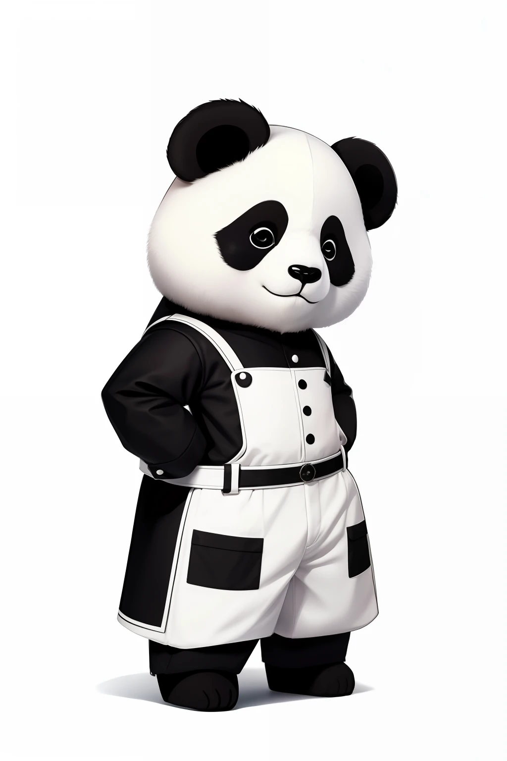 White background panda for adults fashionable vintage game-like