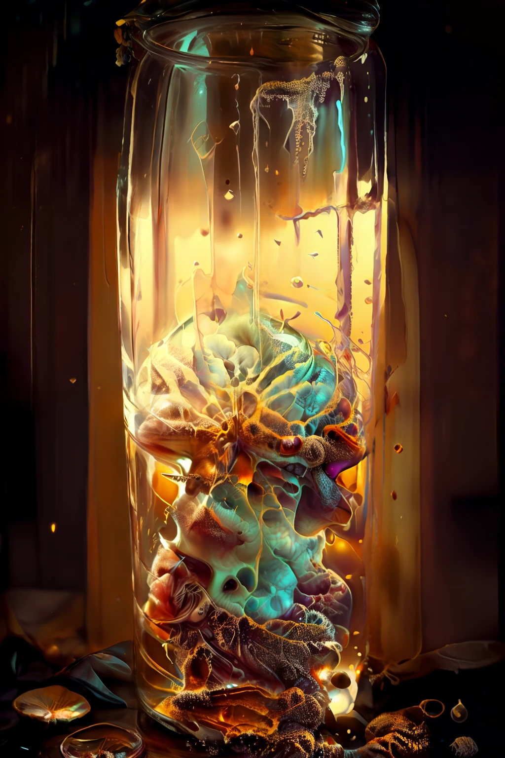 (temperatura absoluta cero grados Kelvin,congelado ), dream, Pintura digital surrealista , Arte de Alberto Severo, salpicaduras y gotas, brillos tornasolados, efectos 3D, Ultra HD, obra de arte magistral ,cinematic lighting,16k