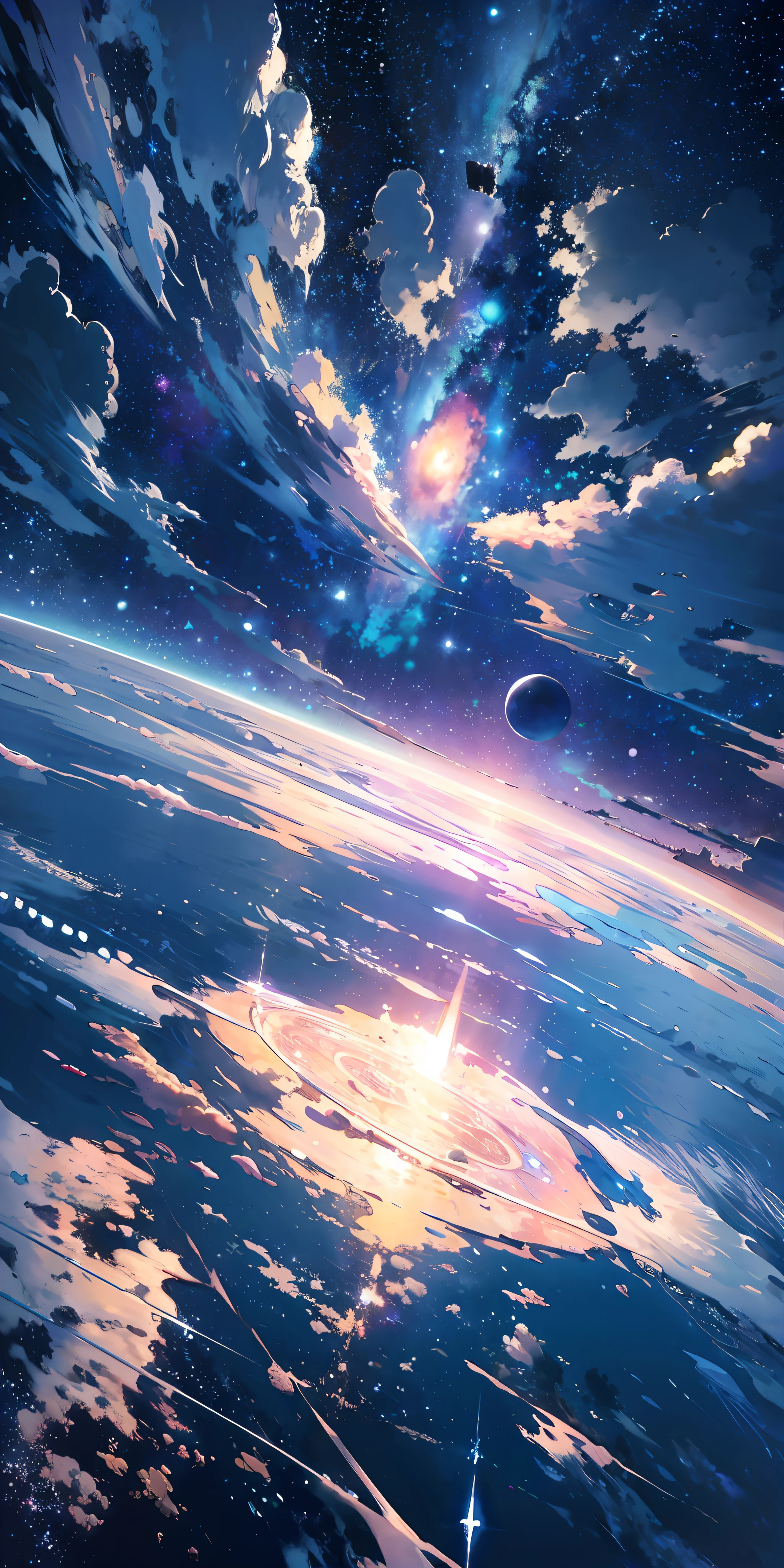 Absurd resolution, high resolution, (masterpiece:1.4), ultra-detailed, from above, space, floating, also, starry sky --v 6