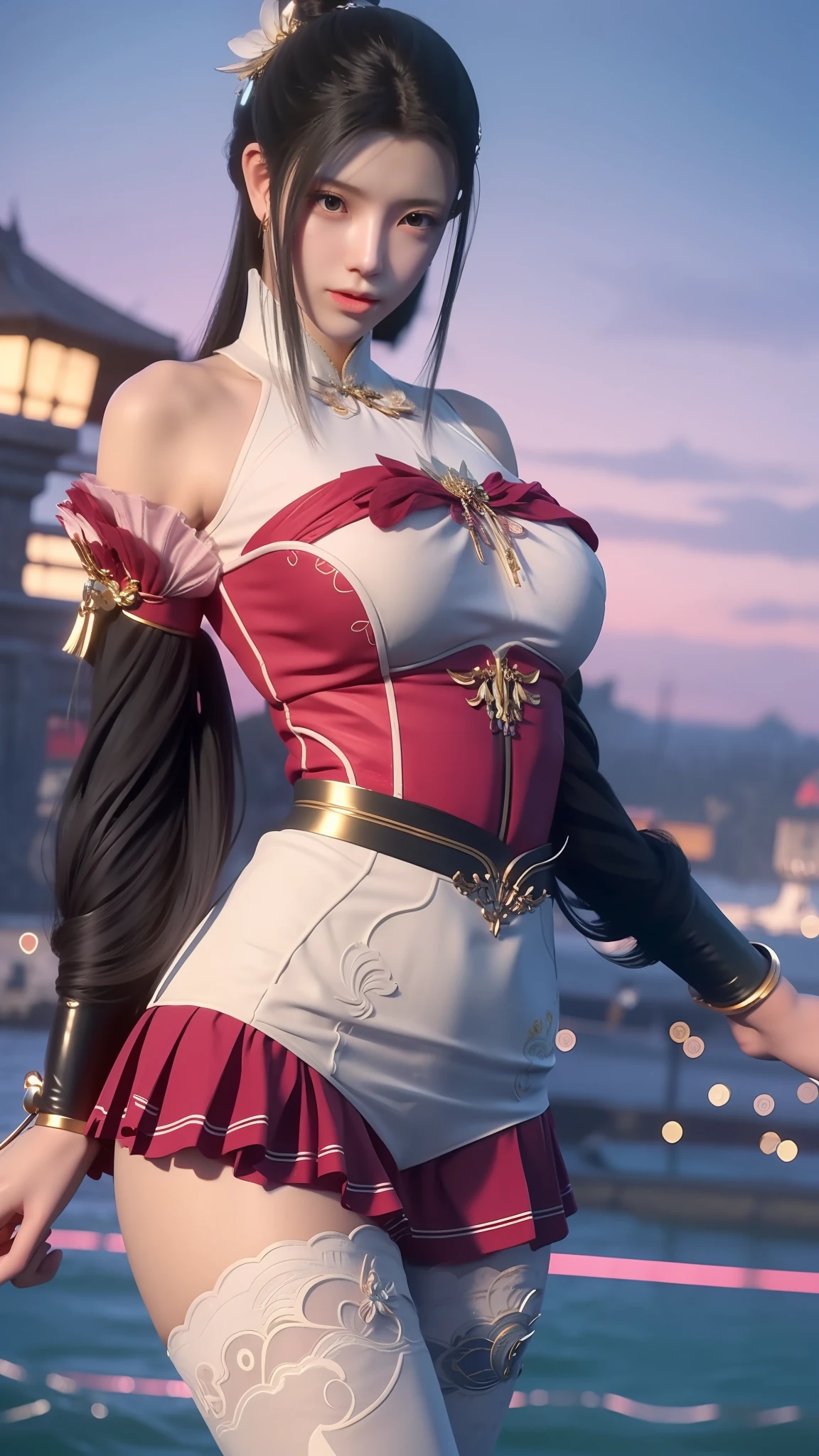 Close-up of a woman in a short skirt standing on a boat, Extremely detailed Artgerm, Range Murata and Artgerm, Style Artgerm, art-style, trending artgerm, beautiful and seductive anime woman, IG model | Art germ, Artistic germ style, 《overwatch》Anna, like artgerm