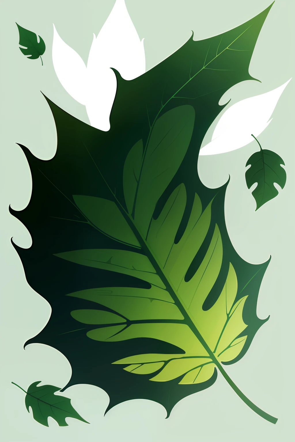Cartoon style leaf cool stickers
