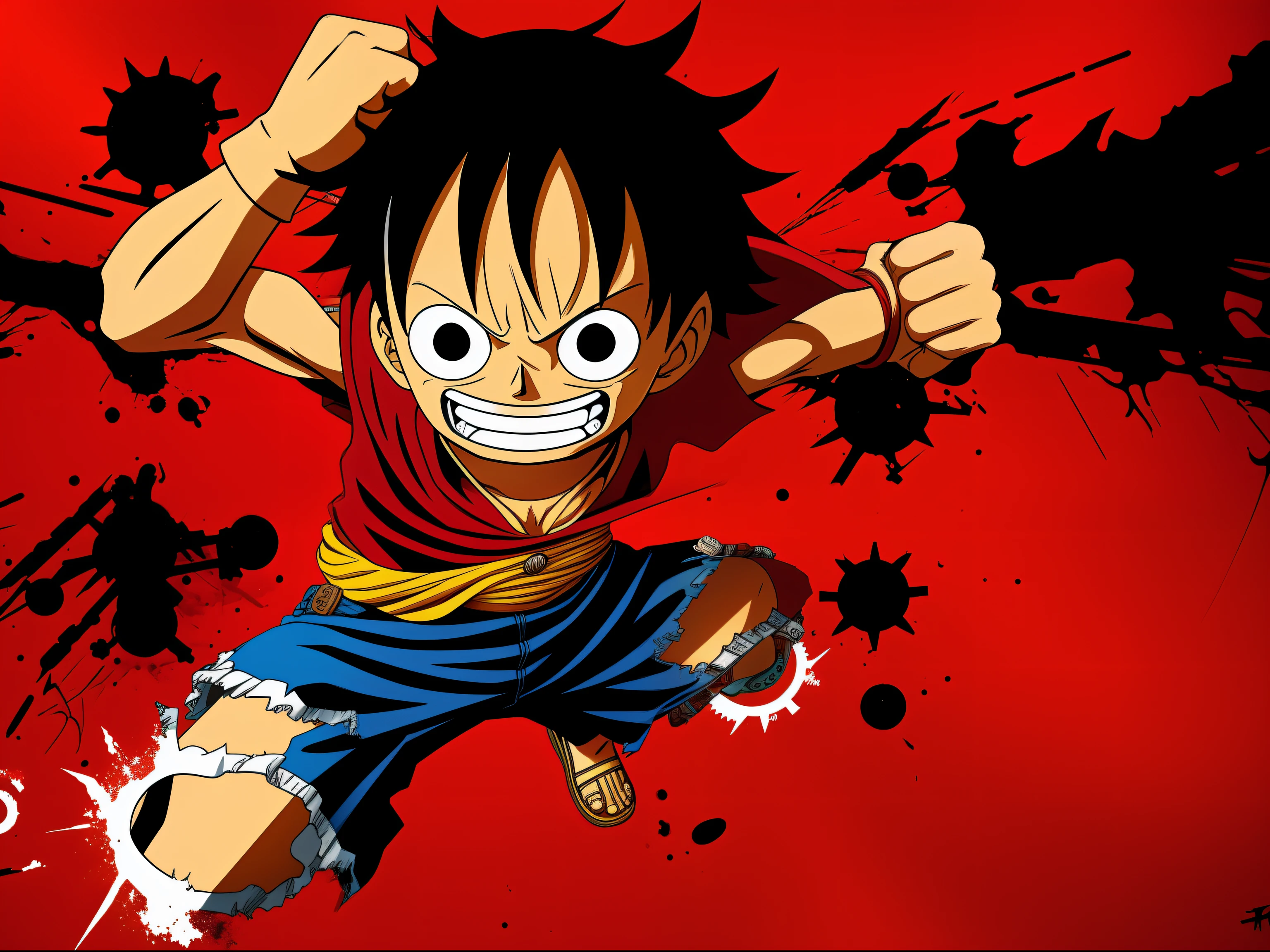 luffy，Five gears，Wallpapers，Blood