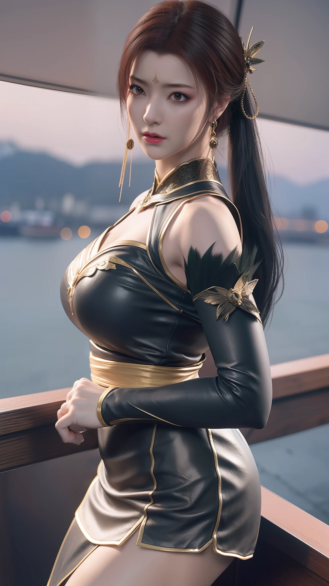 Close-up of a woman in a short skirt standing on a boat, Extremely detailed Artgerm, Range Murata and Artgerm, Style Artgerm, art-style, trending artgerm, beautiful and seductive anime woman, IG model | Art germ, Artistic germ style, 《overwatch》Anna, like artgerm