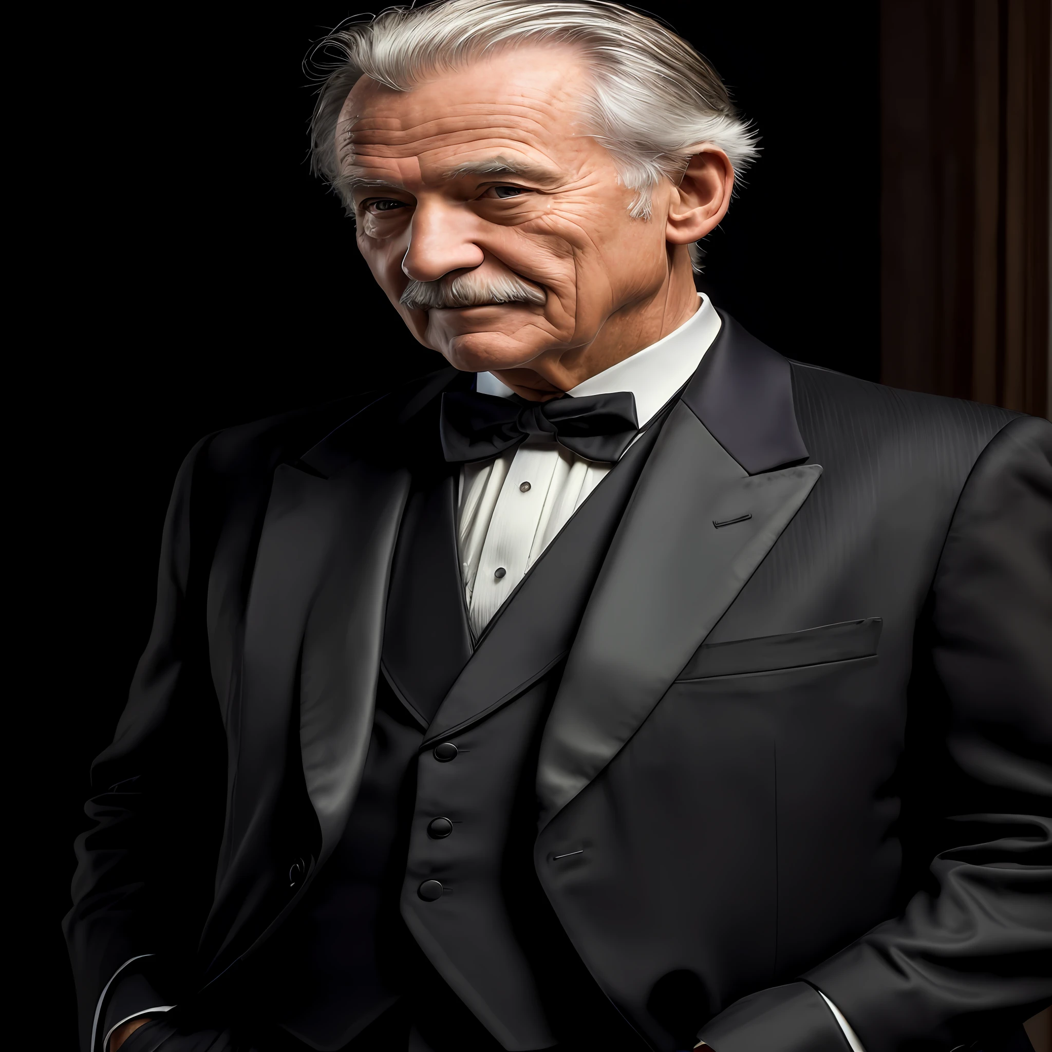 (masterpiece, photorealistic, raw,:1.4), (extremely intricate:1.2), close up, cinematic light, sidelighting, ultra high res, best shadow, RAW, upper body, old man, wearing tailcoat,