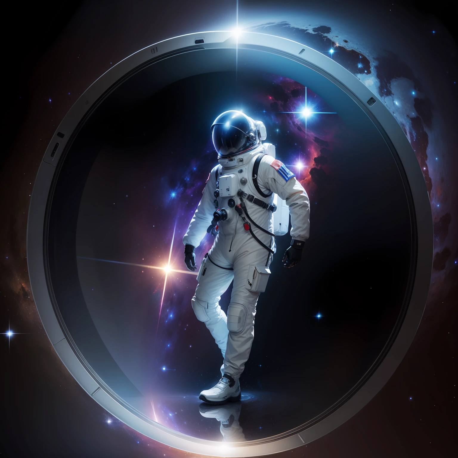 Spacesuit Galaxy Reflection
