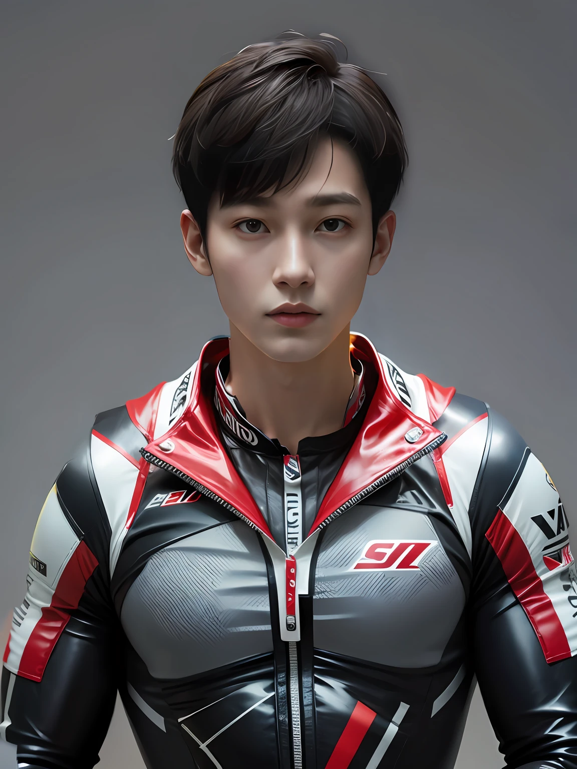 PVC red racing suit