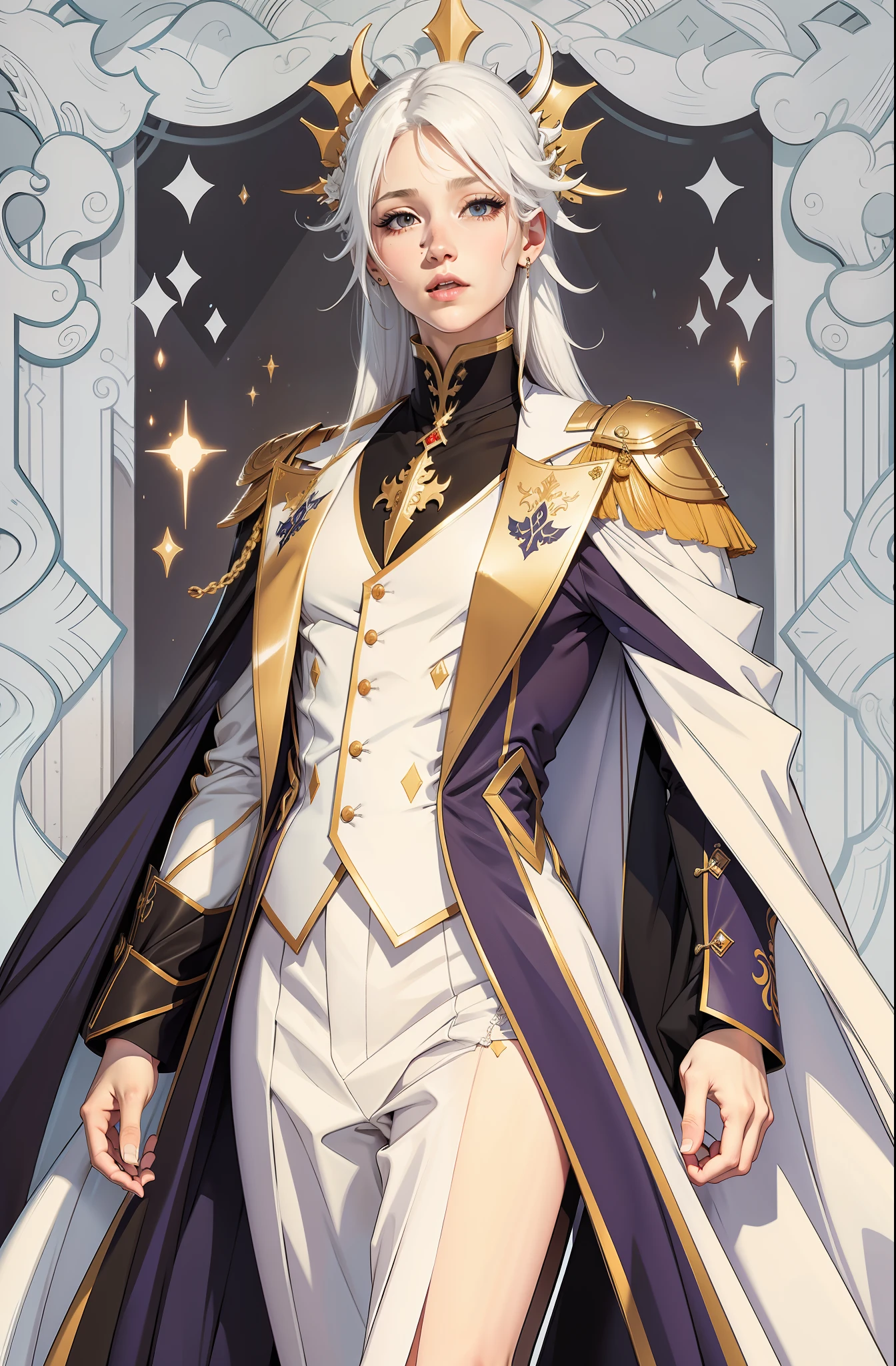 long white hair,Supple and straight,No cocking