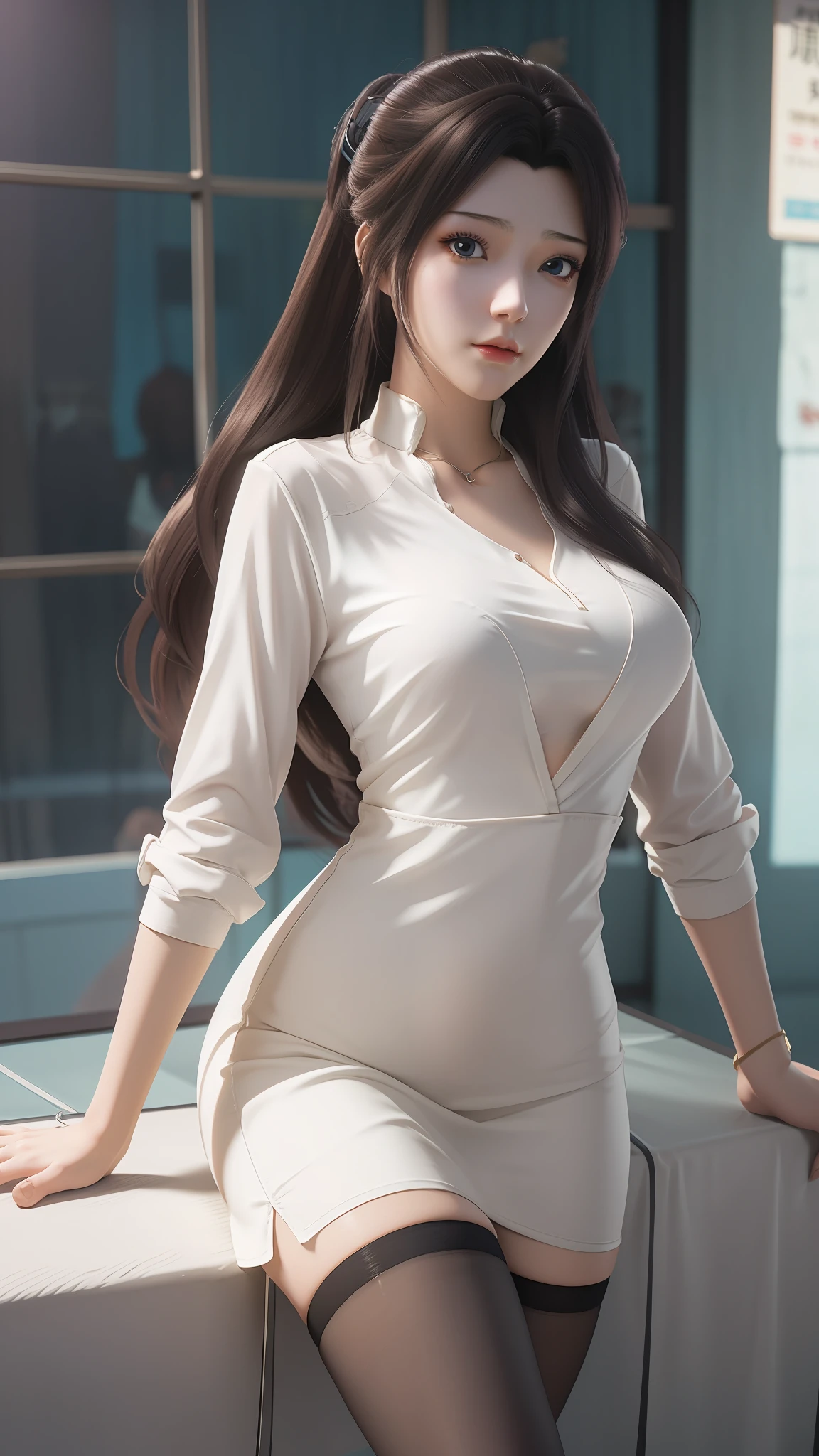 anime - style image of a woman in a short skirt and shirt, seductive anime girls, Smooth anime CG art, Surrealism female students, Surrealism female students, thighhighs and skirt, photorealistic anime girl rendering, beautiful and seductive anime woman, Realistic schoolgirl, Realistic anime 3 D style, 3 d anime realistic, Beautiful Anime High School Girls