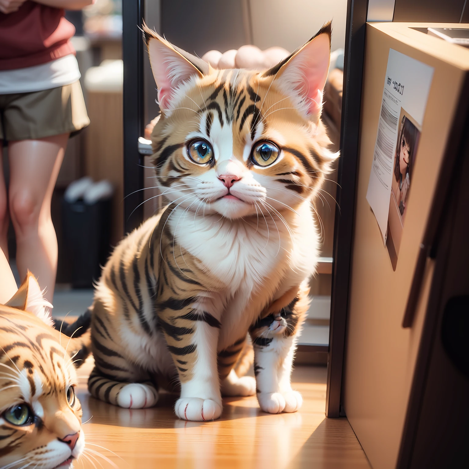 Cute cat shopping、Live Action、8K、Professional photographer、