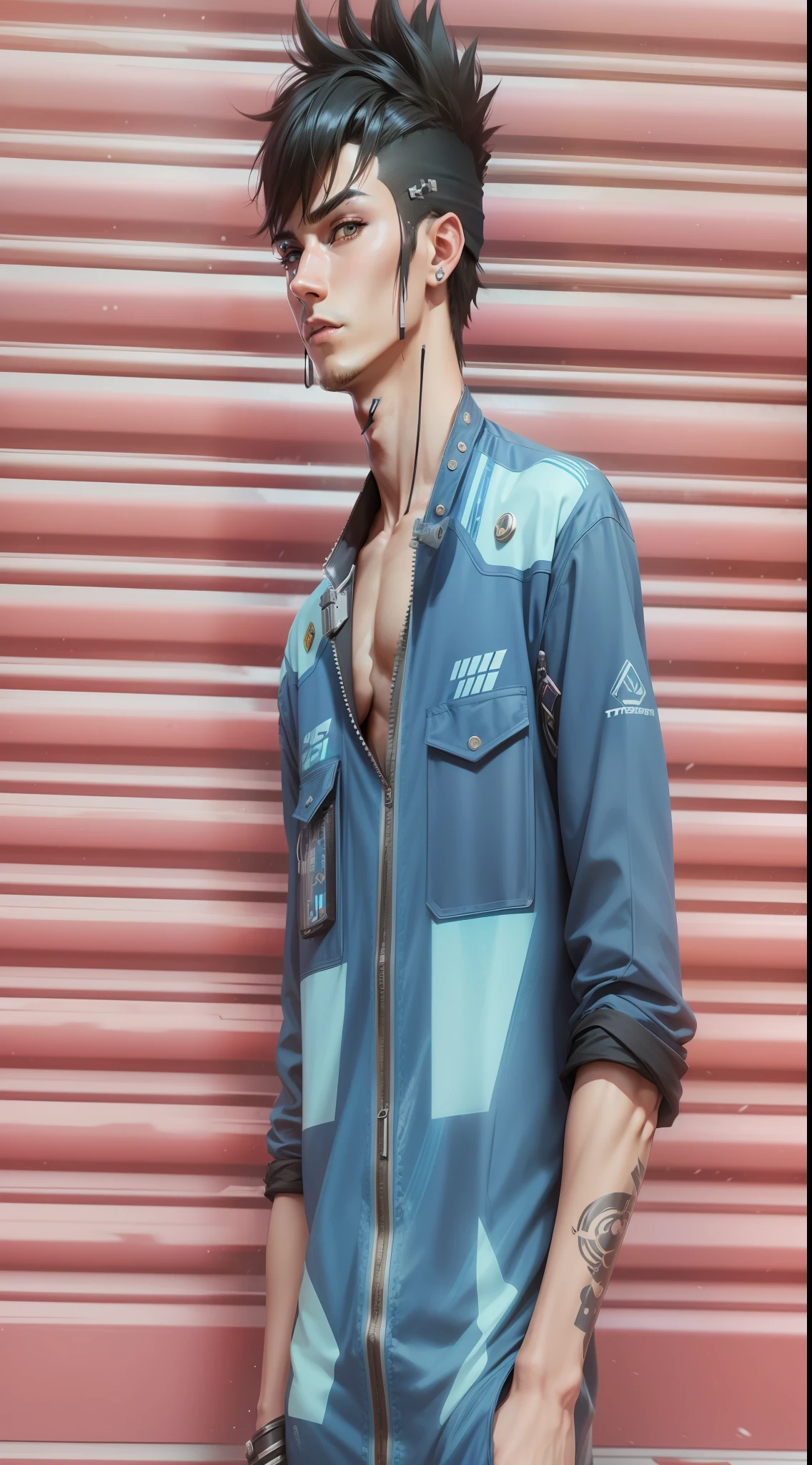 Male, anime face, cyberpunk background,8k