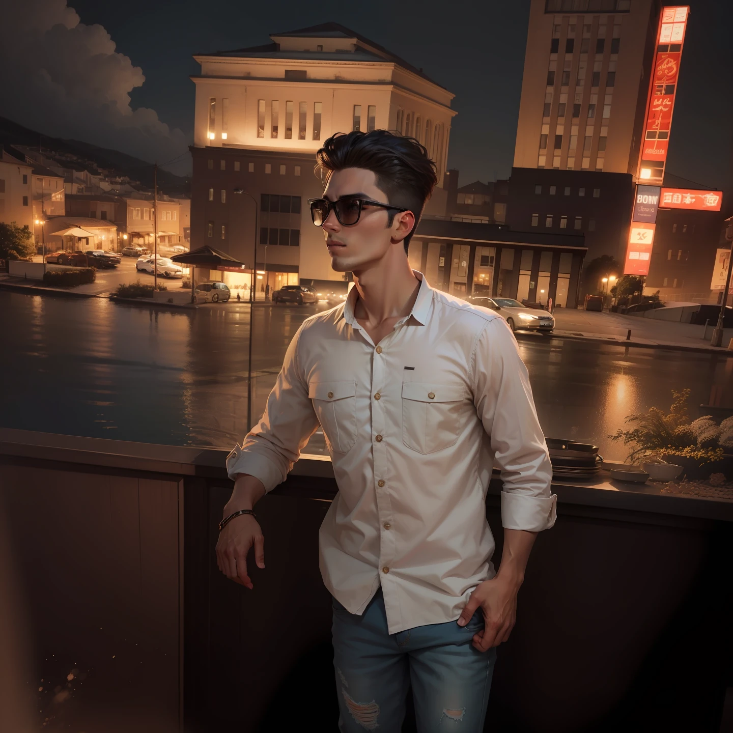 Handsome boy, background change, orginal face