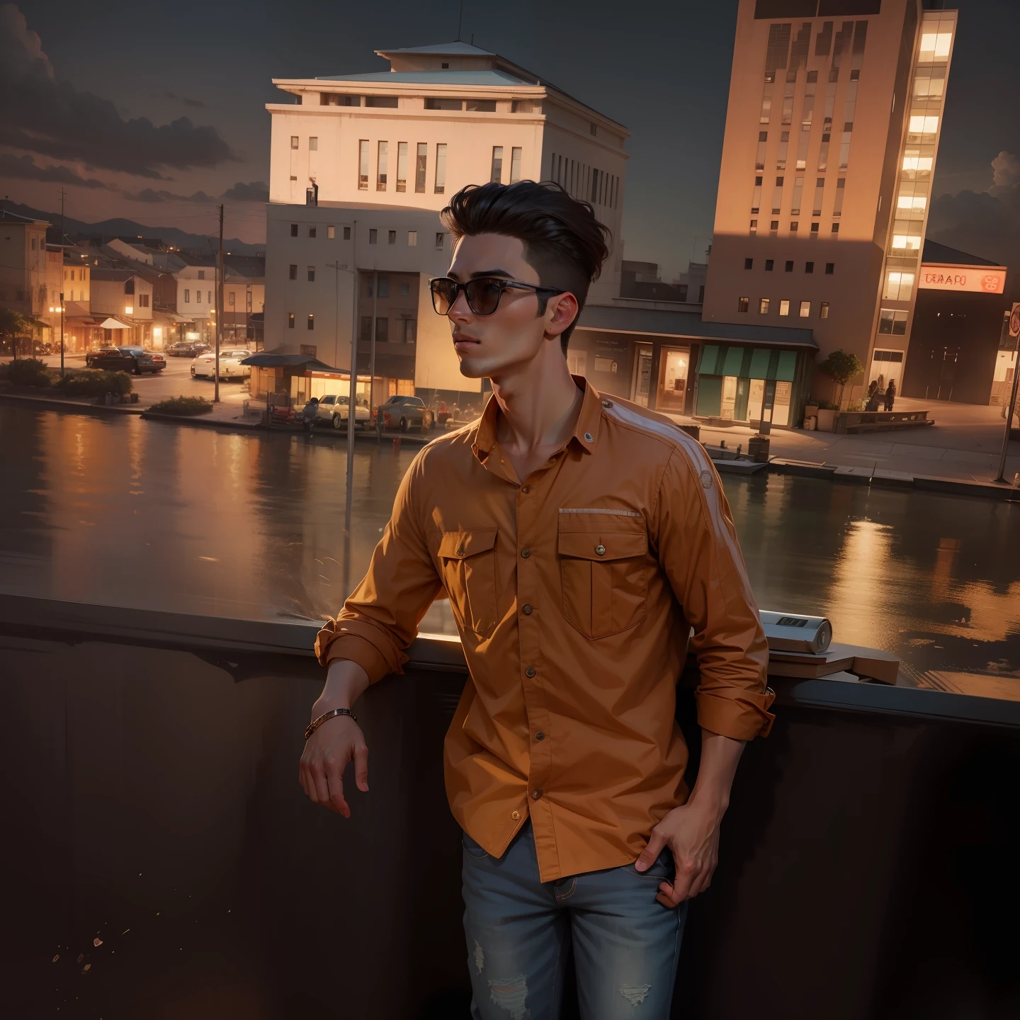Handsome boy, background change, orginal face