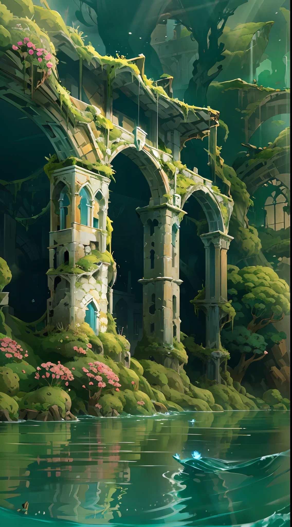 Beside a pumice isle in Baiae's bay,
And saw in sleep old palaces and towers
Quivering within the wave's intenser day,
All overgrown with azure moss and flowers