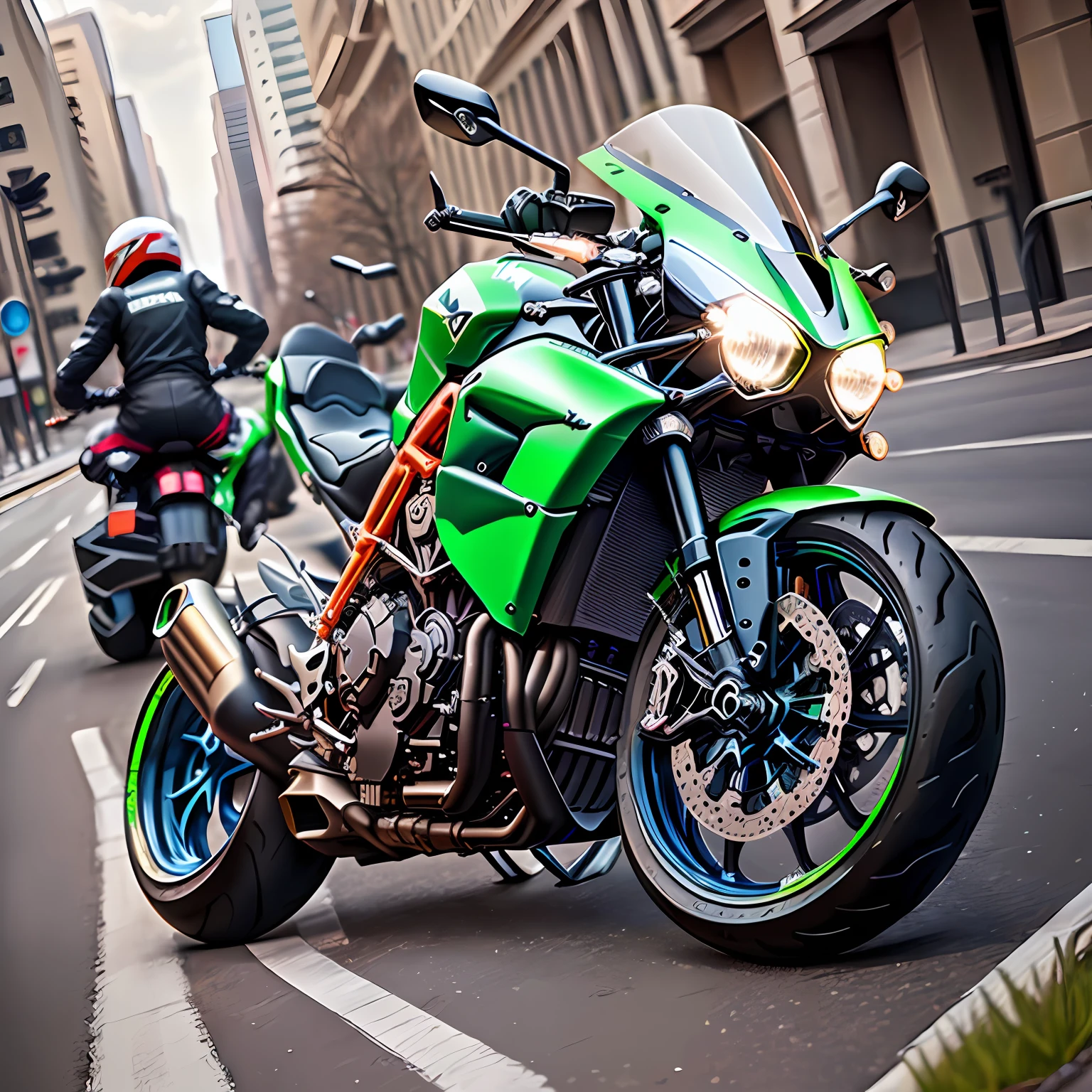 Ninja h2r in street road