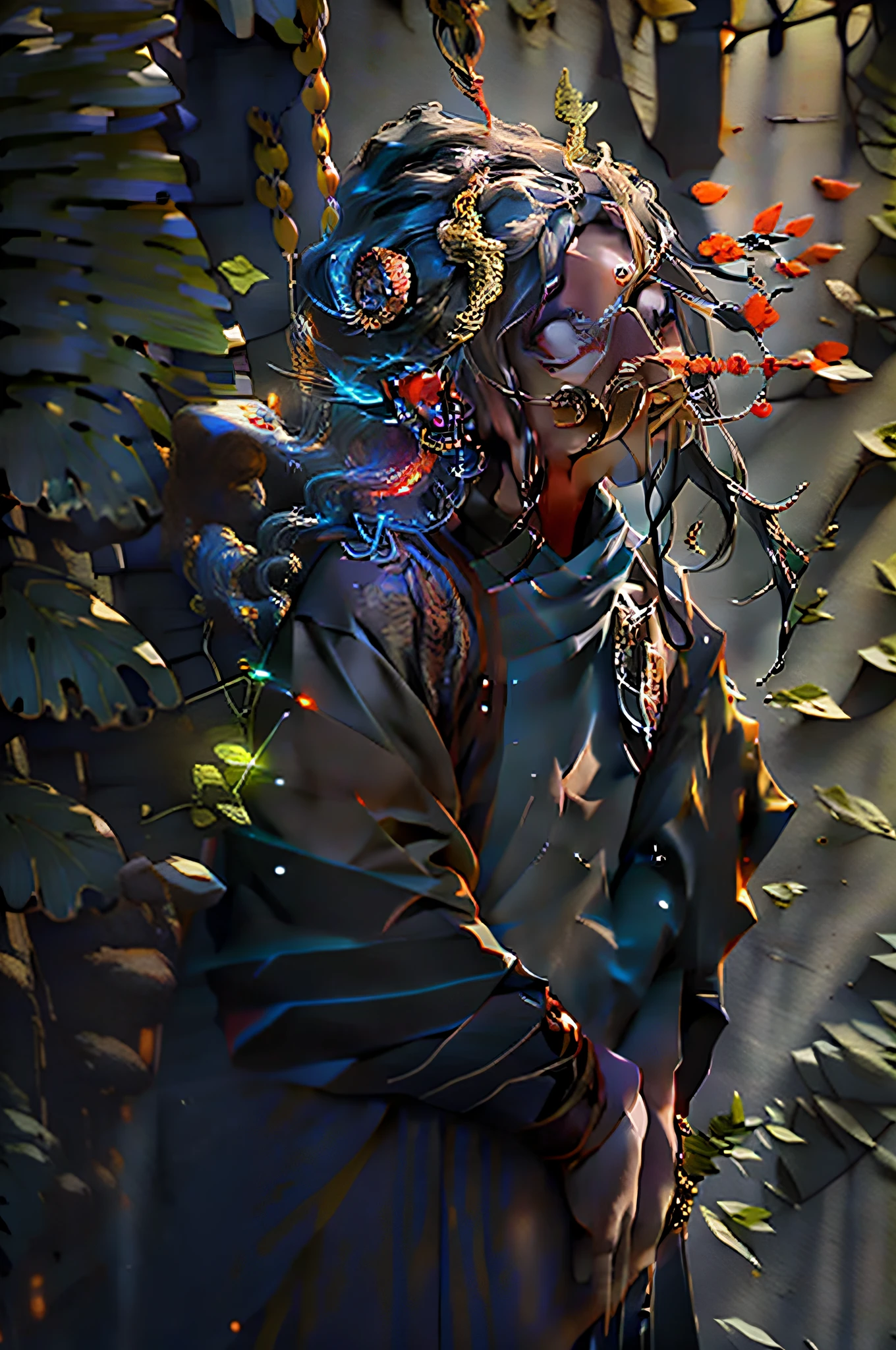 Evil retreats、All laws do not stick,The five-colored light shines on the heavens、Eight-tone fairy music resounded throughout the world。Countless golden lamps、Golden lotus、Yingluo、Hanging beads fall all over the sky, like dripping water in front of the eaves、in an endless stream。