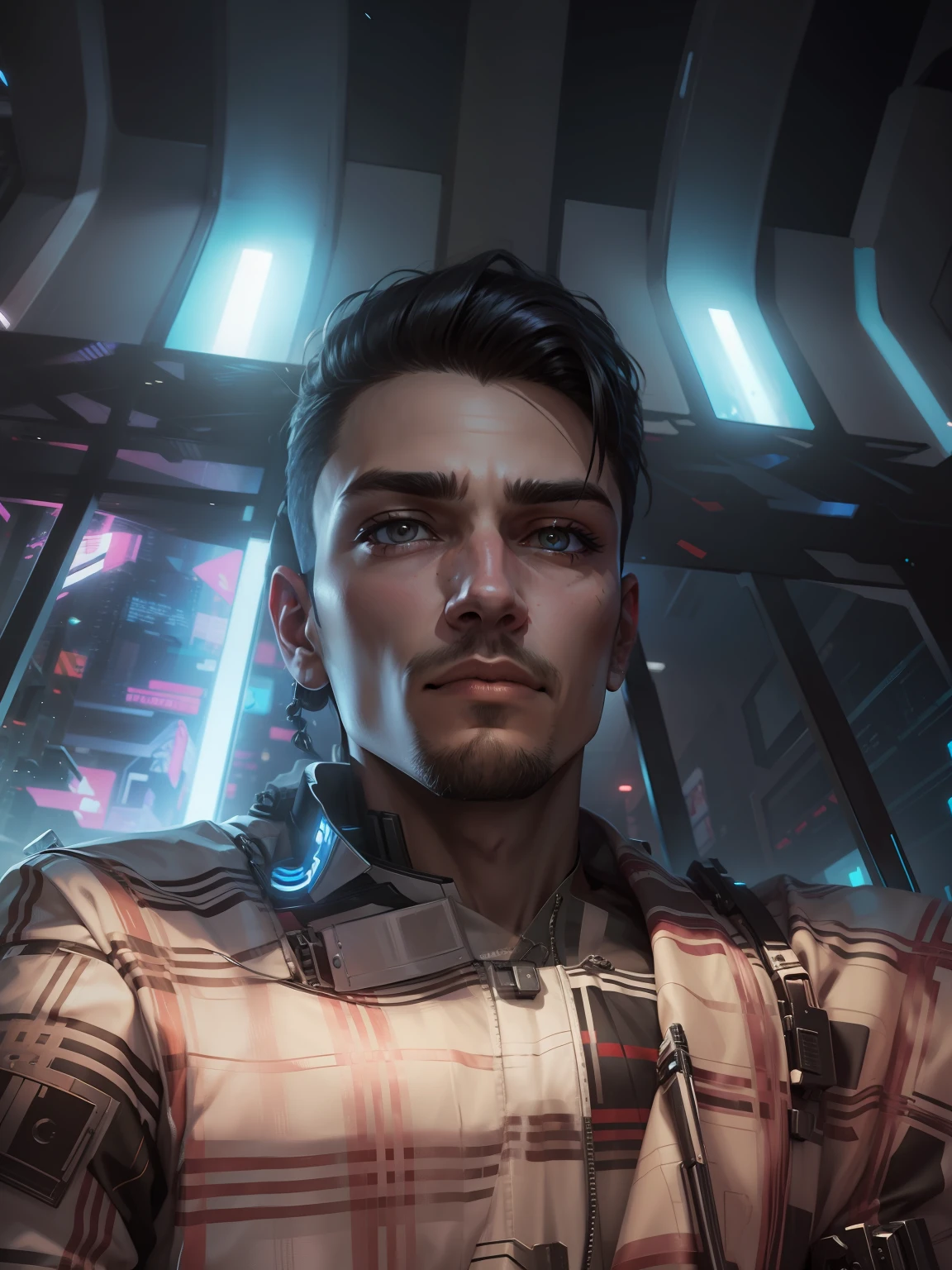 Change background cyberpunk handsome boy. Realistic face, 8k, ultra realistic,
