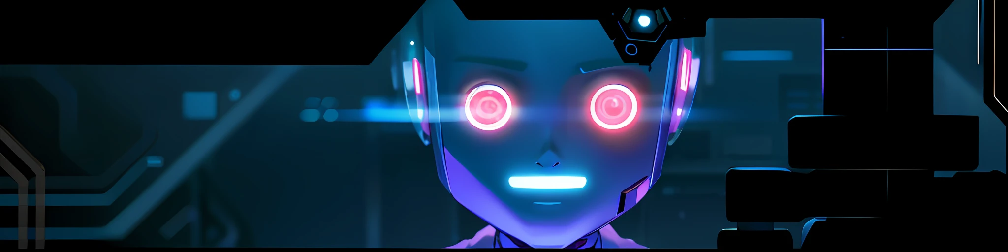 There's a watch that's on a scissor holder, robot with human face, close-up of a robot sitting down, friendly humanoid cyber robot, happy robot, friendly robot, friendly humanoid robot, humanoid robot close up, Face detalhada de um androide, Um retrato de um androide, robotic face, portrait of a robot, portrait of a teen robot