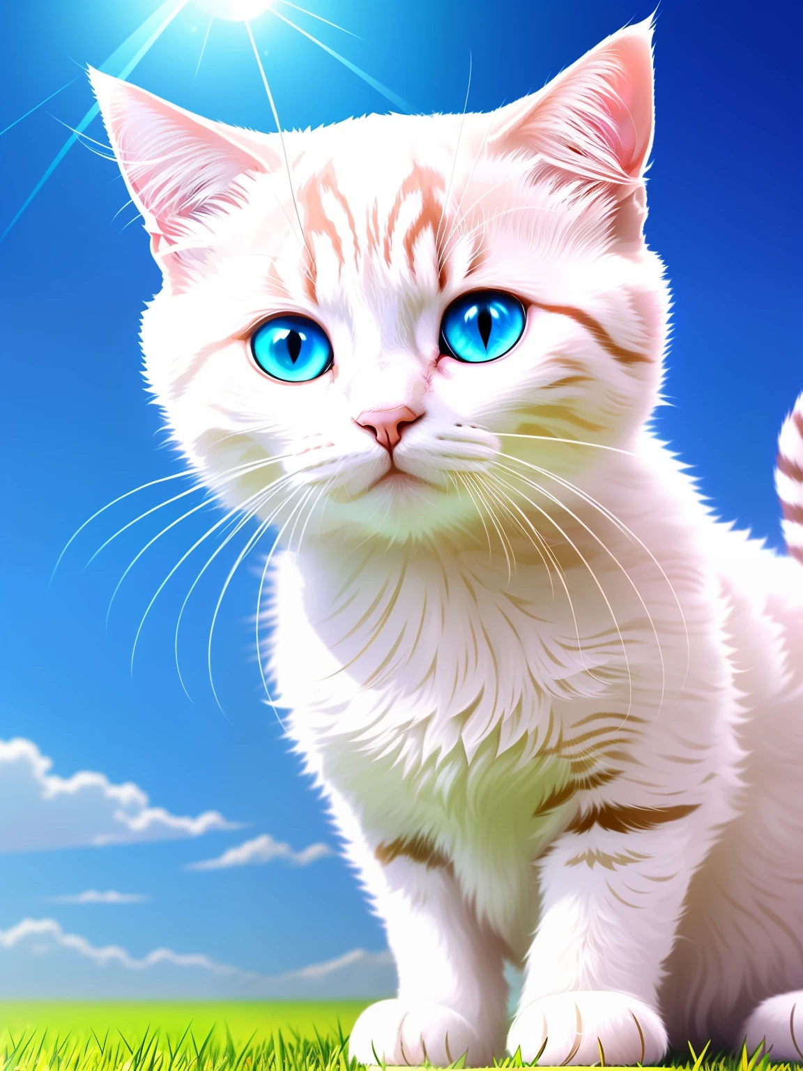 An ultra-high picture quality、超A high resolution、Ultra-Reality、Cute cat、Super detailed cat anime art