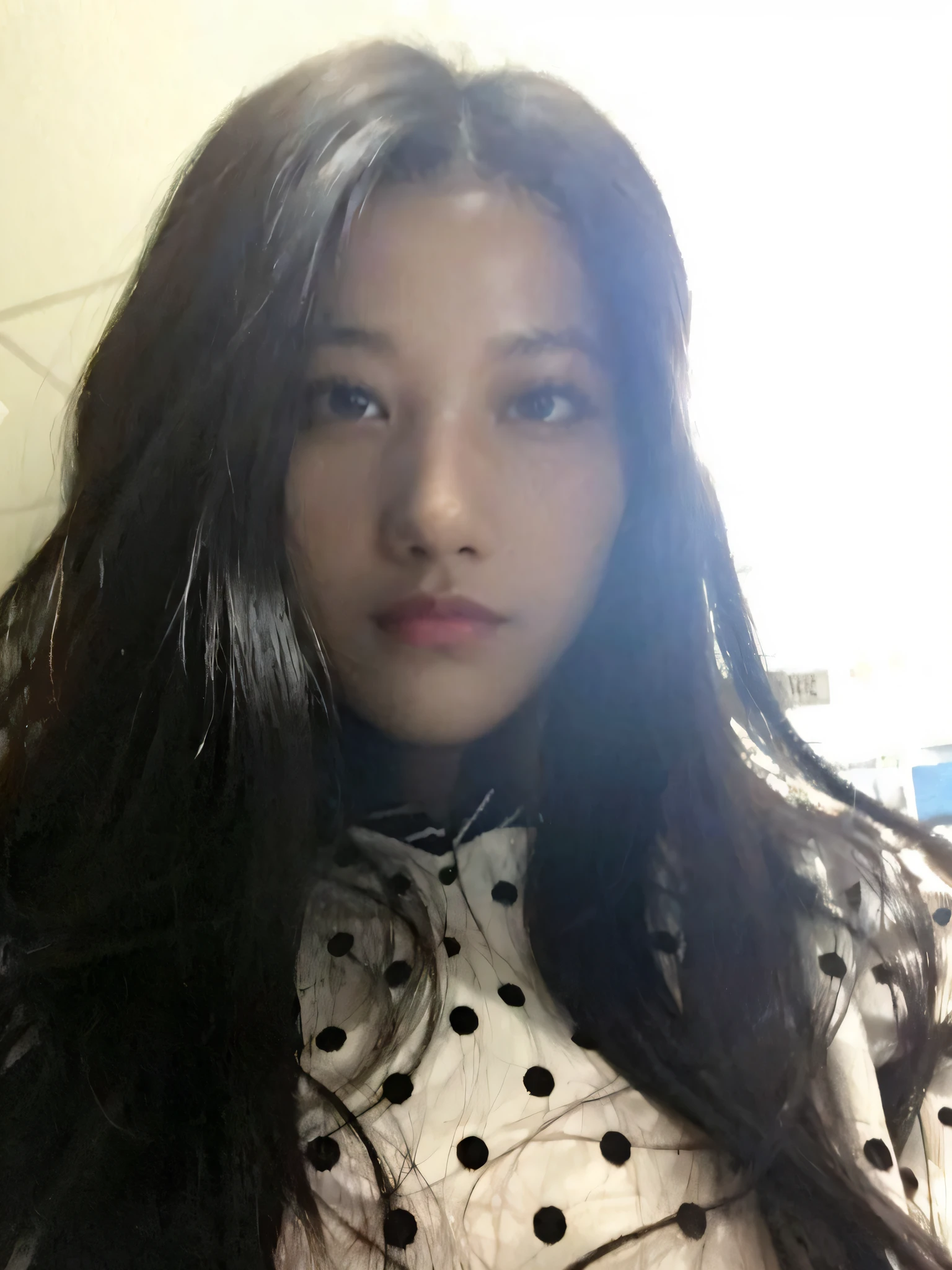 a 30 yo woman,(hi-top fade:1.3),long hair,dark theme, soothing tones, muted colors, high contrast, (natural skin texture, hyperrealism, soft light, sharp),