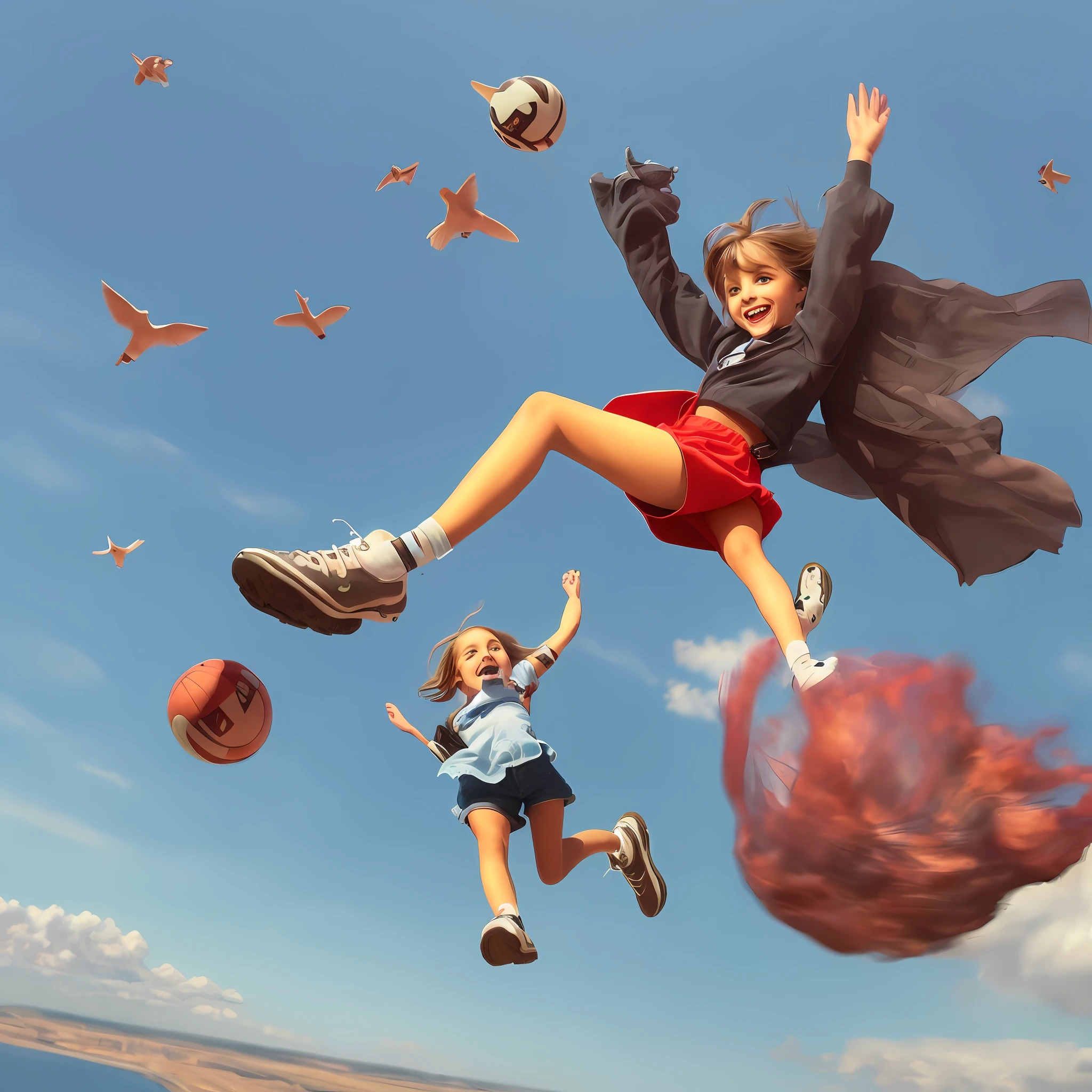 Cute girl who can fly