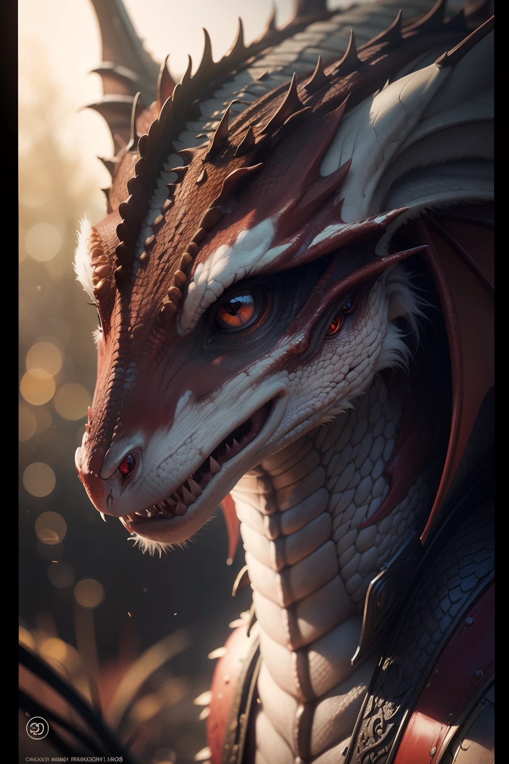 Detailed and realistic photograph of Dragon, olhos sanguinarios, filmed outside in the evening light, textura de escamas detalhadas , dentes detalhados, Dramatic natural lighting, fotografia retrato, lente 85mm, magic photography, lighting dramatic, Foto realism, ultra-detalhado, Cinestill 800T
