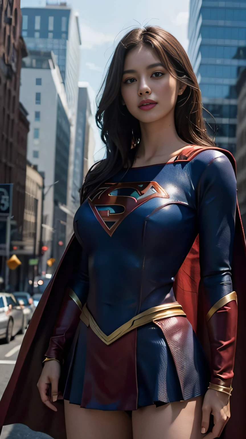 Woman body set big breasts, Supergirl costume dress
