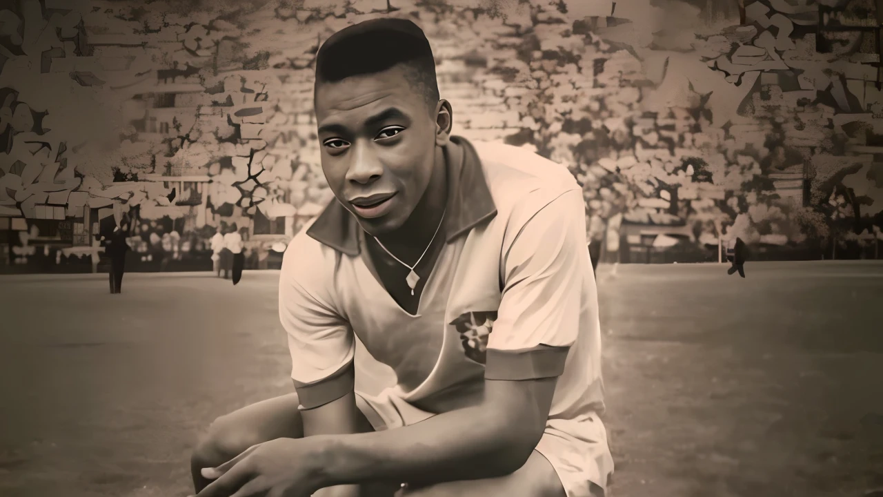 Arafed foto em preto e branco de um homem ajoelhado em um campo, portrait of pele, Directed by: Herbert MacNair, Directed by: Albert Welti, mulato, Directed by: Victor Meirelles, Directed by: Josef Block, o melhor de sempre, Ronaldo Luis Nazario de Lima, Ronaldo Nazario Fenomeno, Directed by: Willian Murai, Directed by: Leo Goetz