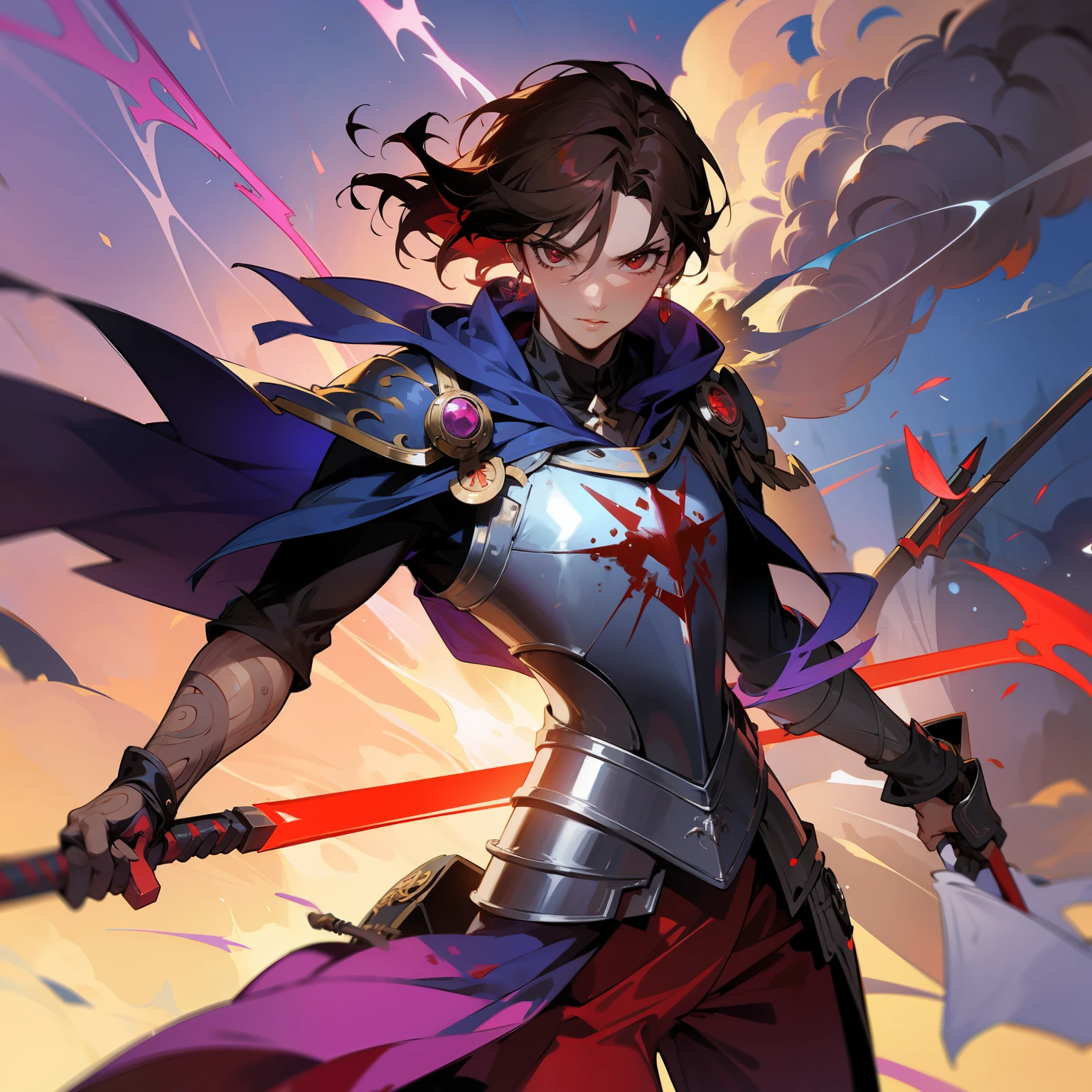Scythe, red, glowing