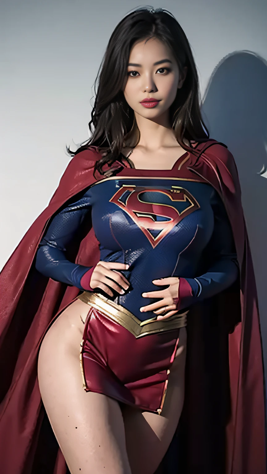 Woman body set big breasts, Supergirl costume dress