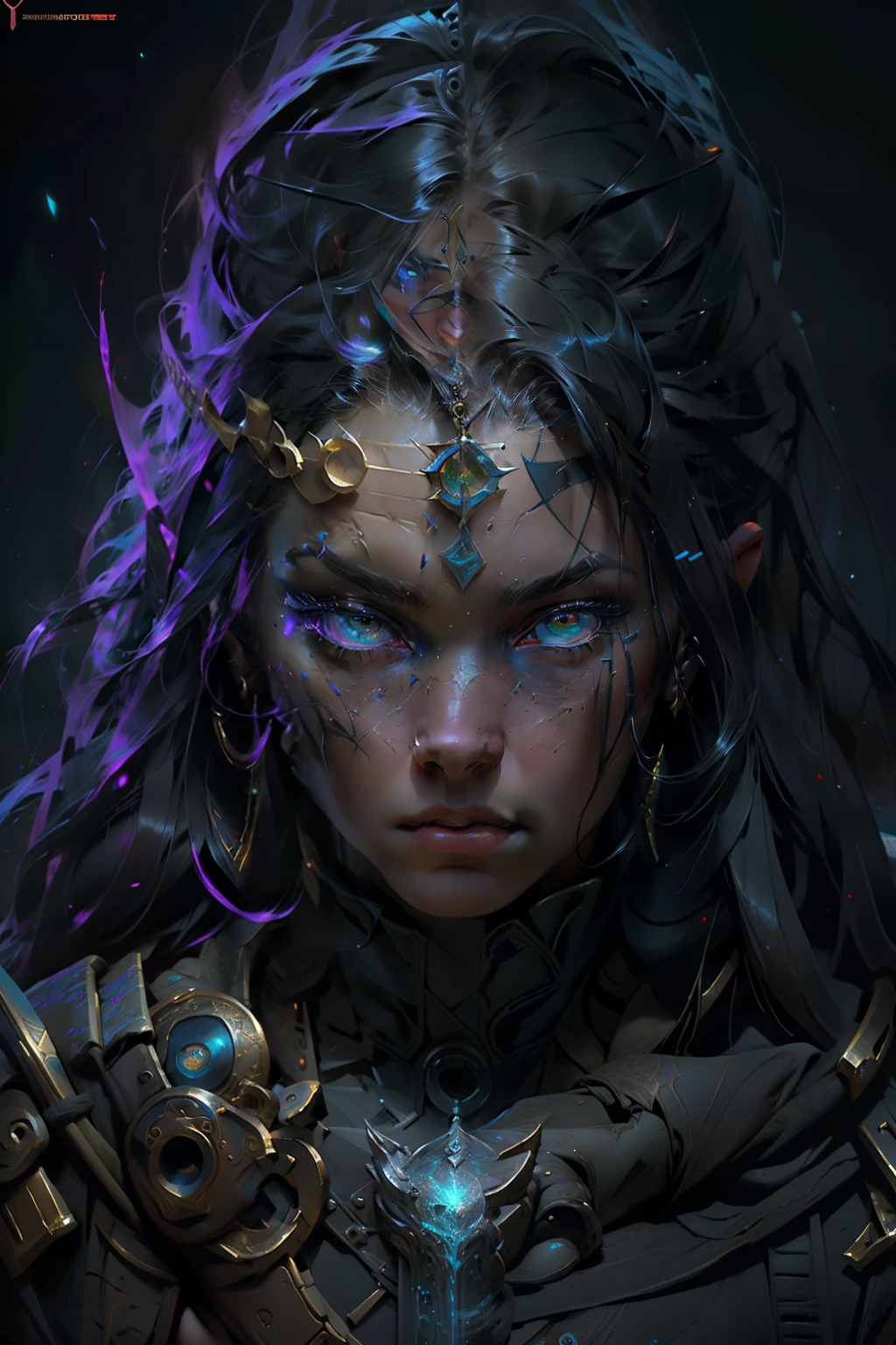 deusa do caos, raios nos olhos letra omega na testa, retrato de arte conceito de fantasia, Wojtek FUS, Epic fantasy art style, Alexandra Fomina Artstation, epic fantasy art portrait, arte de personagem impressionante, retrato do personagem da fantasia, personagem de fantasia hiperdetalhado, epic fantasy art, retrato da arte da fantasia