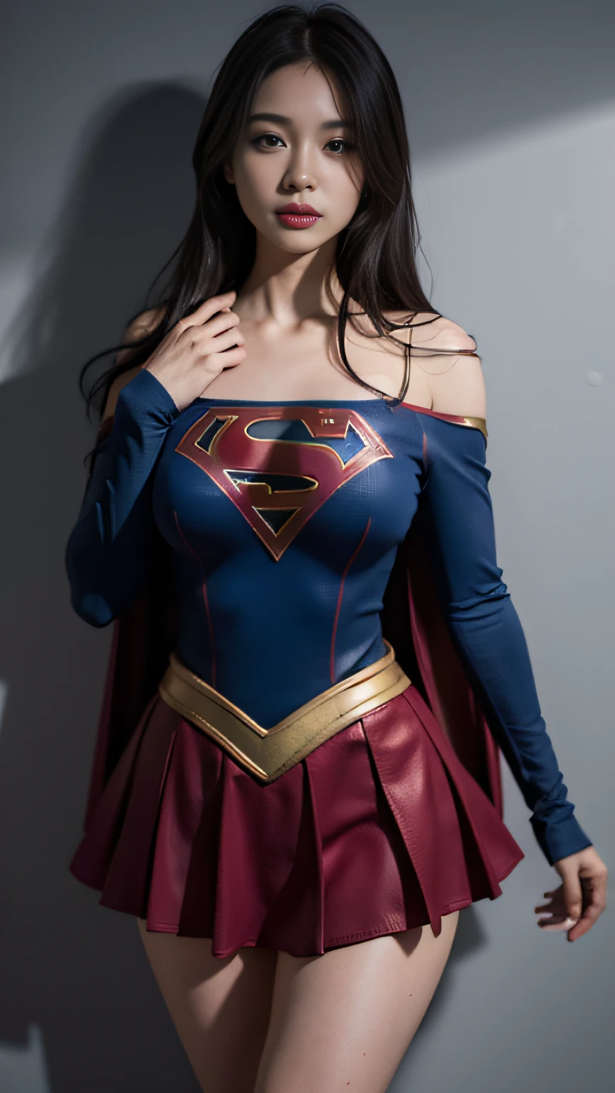 Woman body set big breasts, Supergirl costume dress