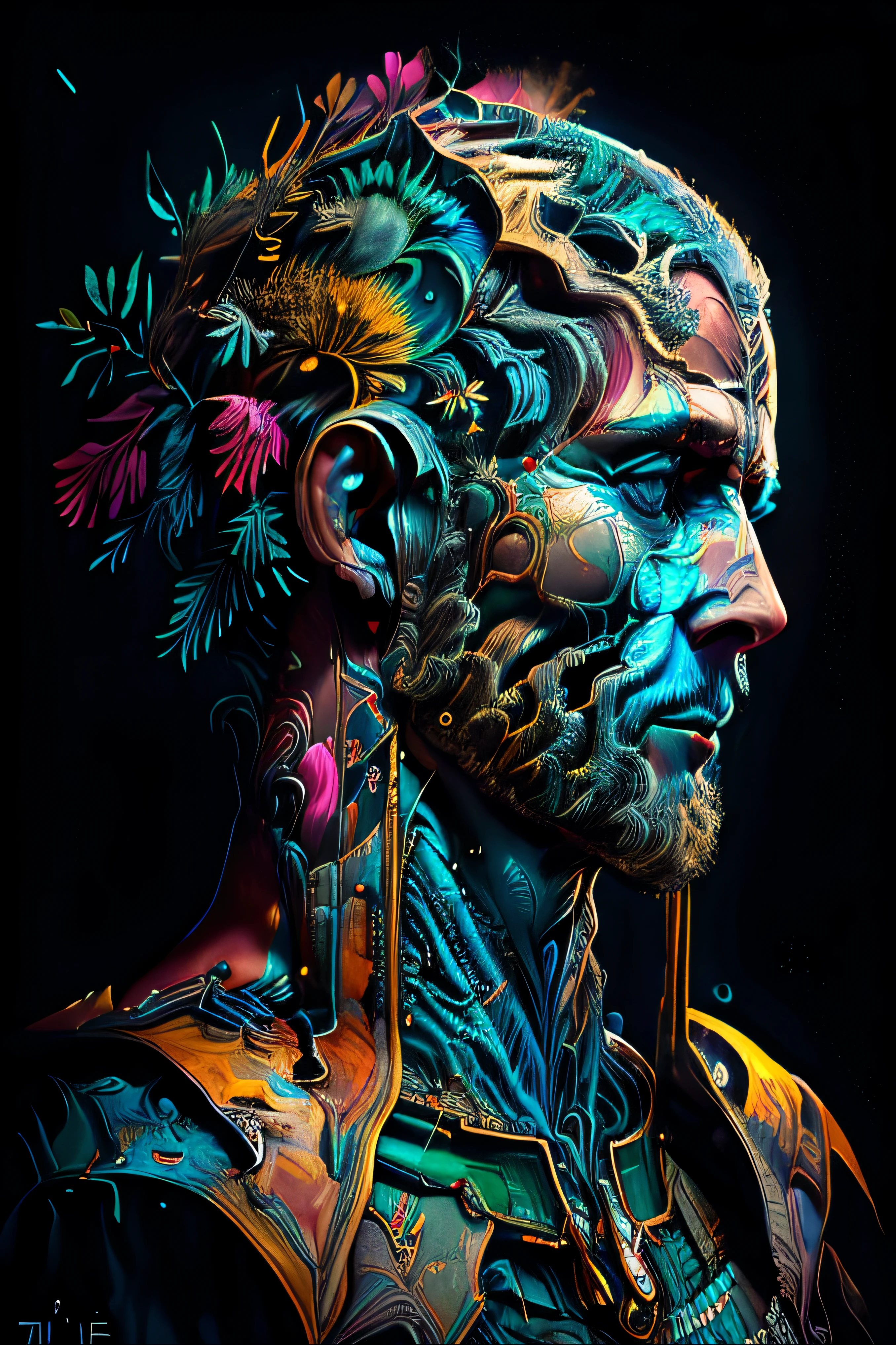 (temperatura absoluta cero grados Kelvin ),Arte de Alberto Severo, salpicaduras y gotas congeladas multicolores, dream, Pintura digital surrealista , brillos tornasolados, efectos 3D, Ultra HD, obra de arte magistral ,cinematic lighting,16k