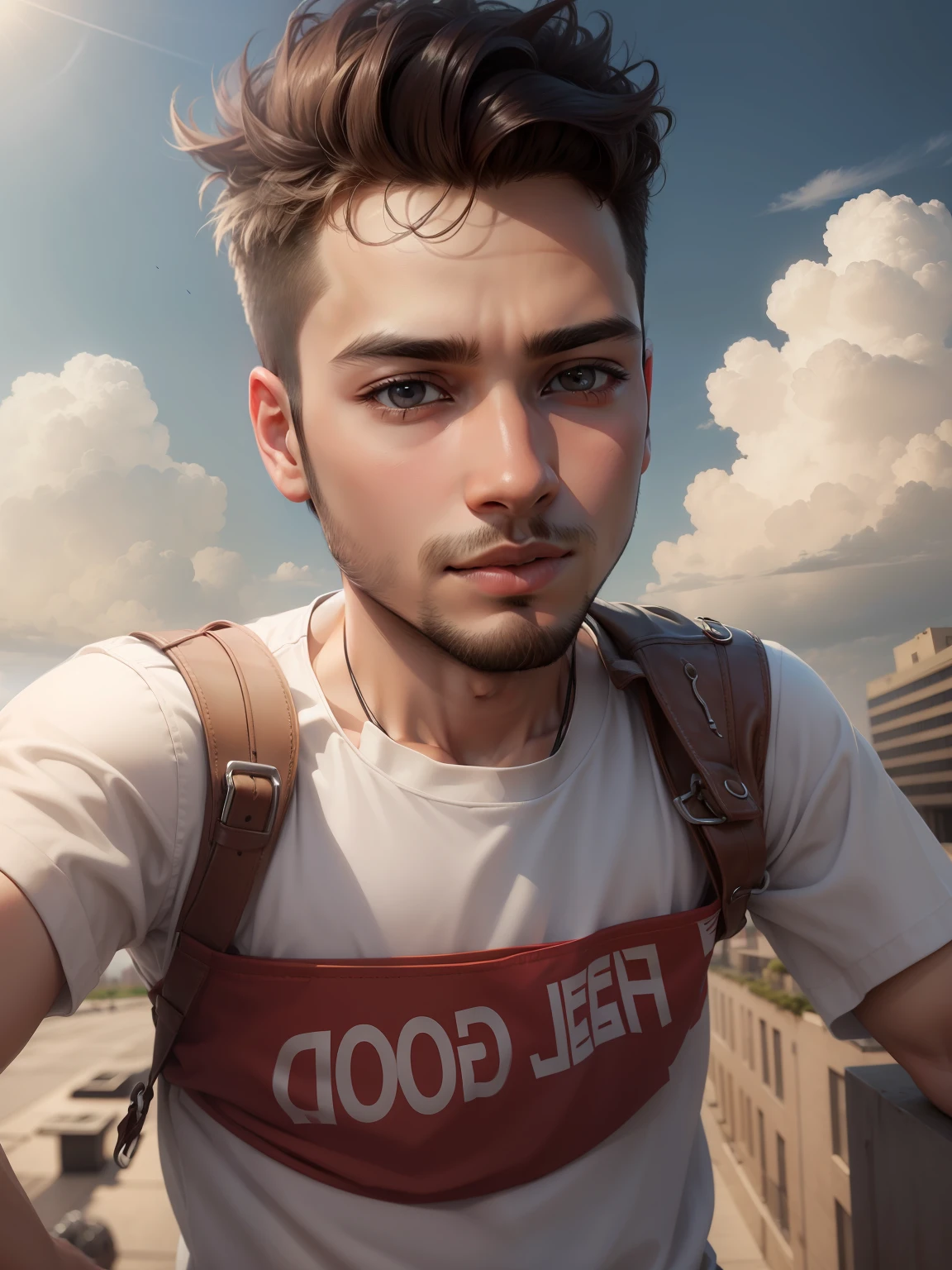 Change background add sky hansome boy