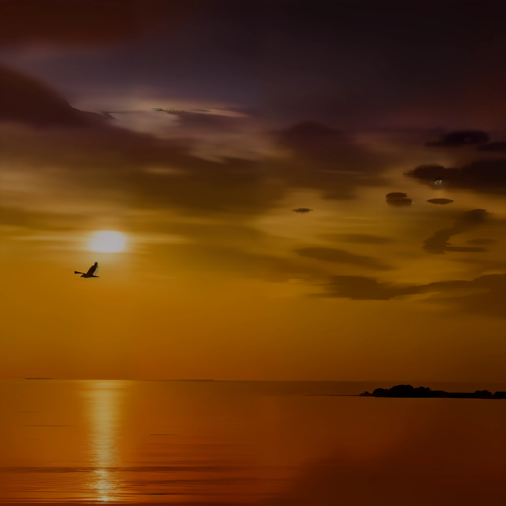 Aquatic grass silhouette