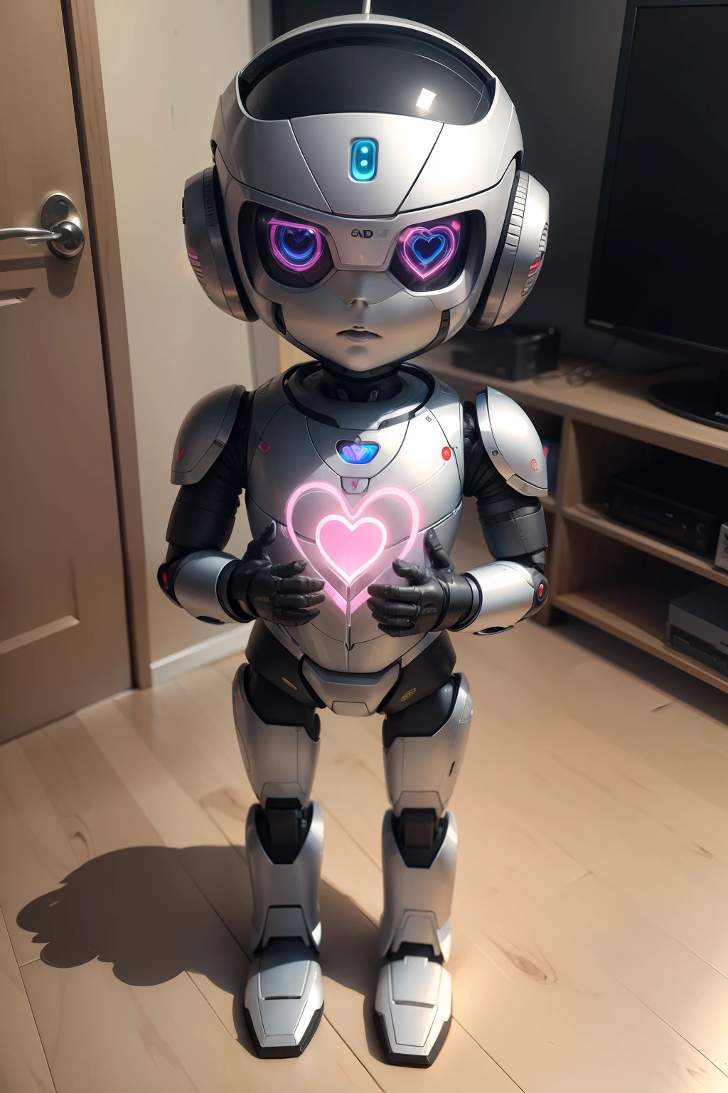 Photo of a humanoid robot with a heart in its hand for a up to 6 ars o