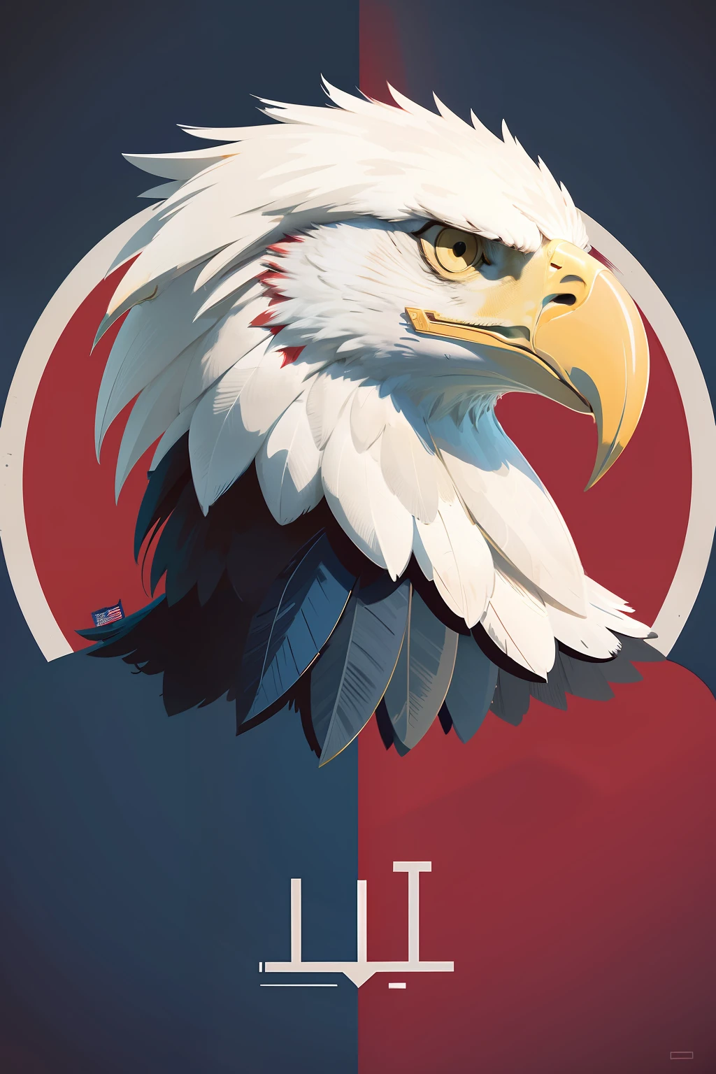 Minimal, Flat, Vector, Red, White, Blue, Eagle, Patriot, Emblem, Eagle Head, Patriotic, broom, mop, cleaning, Versatile, No Text, Logo, Profile Image, Official, Best Logo, NFL Style, Avatar Image, Military.