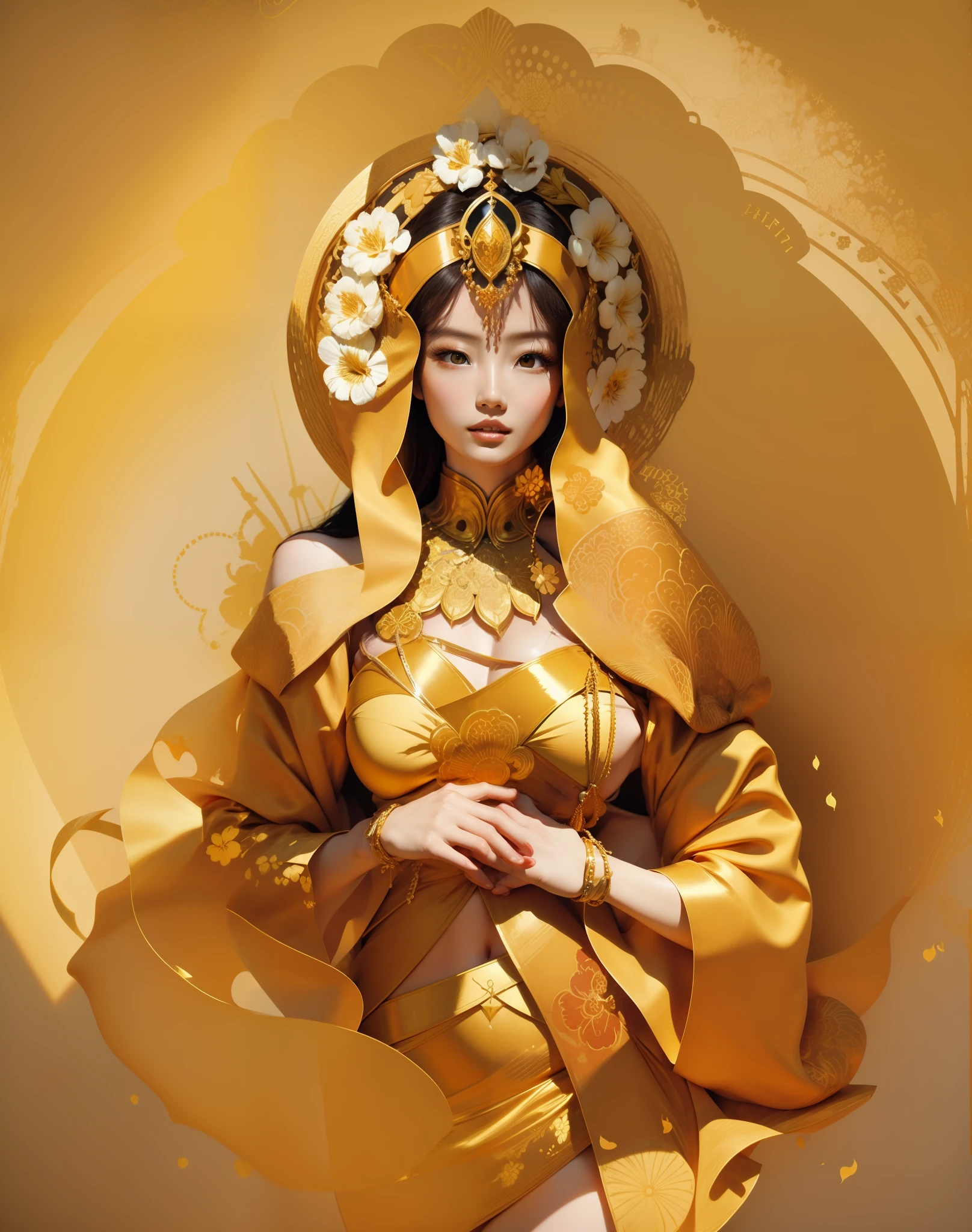 ​master piece，Beautuful Women，Ruddy and radiant skin，Beautiful illustrations with gorgeous colors，The shade is clear，Brilliant Gold Decoration，超A high resolution，