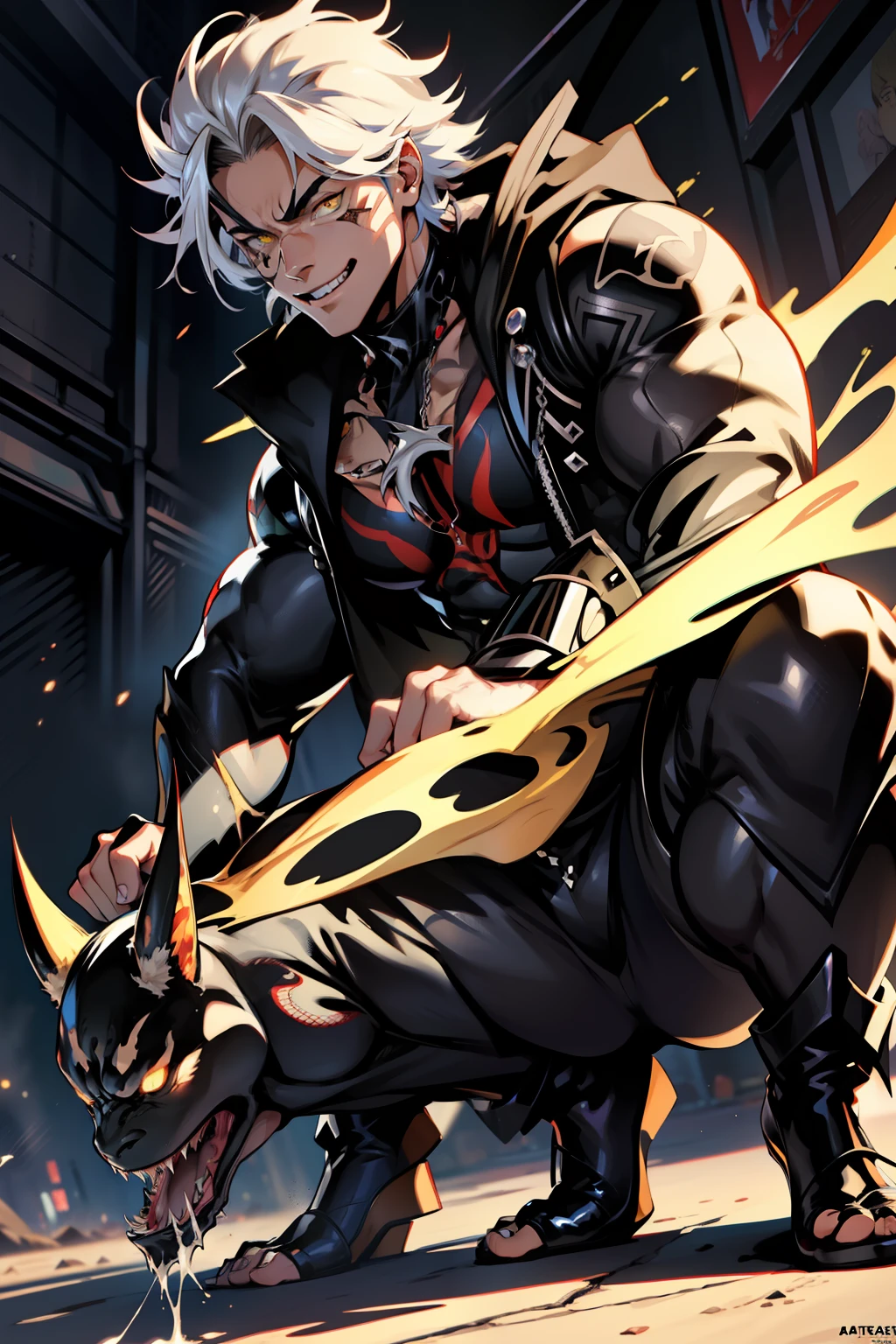 《the original god》Arataki Kazuto , male people, chest muscle, Sexy , Venom symbiote for your body, Black mucus of the body , into venom, venomize,Black bodysuit,(Cloak),Red cape,Abs,(Adult male)((Venom possession,venom symbiote)),over-Tortoise Man,Battle damage,((Masterpiece)), ((Best quality)), Ultra detailed,((illustration)), Dynamic Angle, Detailed light, (Delicate eyes), Floating, 1boy, Male focus, Head, Clothing, Yellow eyes, necklace, tattoo, (Forehead:0.8), (ahoge:0.8), jewelry, brunette color hair,apathy,Ray, chest muscle, Sexy , Venom symbiote for your body, Black mucus of the body , (into venom), Venom,frontage,Bust photo,White tight-fitting top,spiderman outfit,style of anime4 K, 4K anime wallpaper, Badass anime 8 K, 4 k comic wallpaper, young anime man, Anime boys, Anime wallpapers 4 k, Anime wallpaper 4K, High quality anime art style, Anime moe art style, Anime art wallpaper 8 K, Anime art wallpaper 4 K, RGB lighting