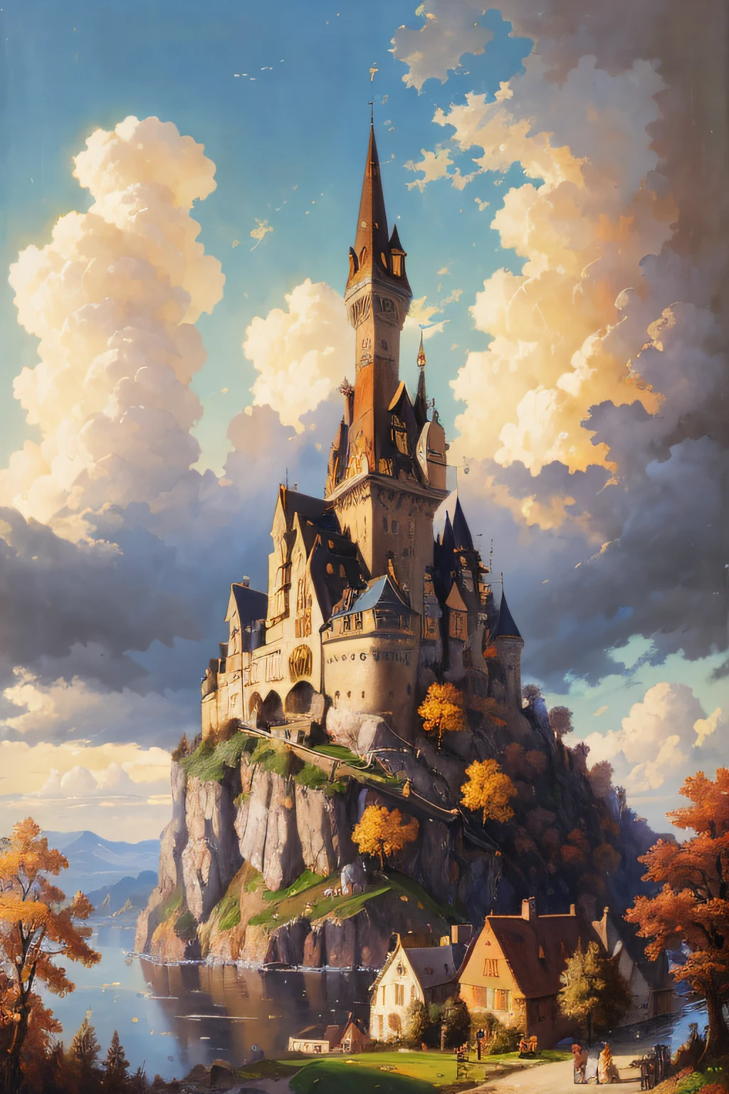 dreamlikeart absurdres highres masterpiece best quality
Alois Arnegger Antoine Blanchard
town castle forest sea sky clouds