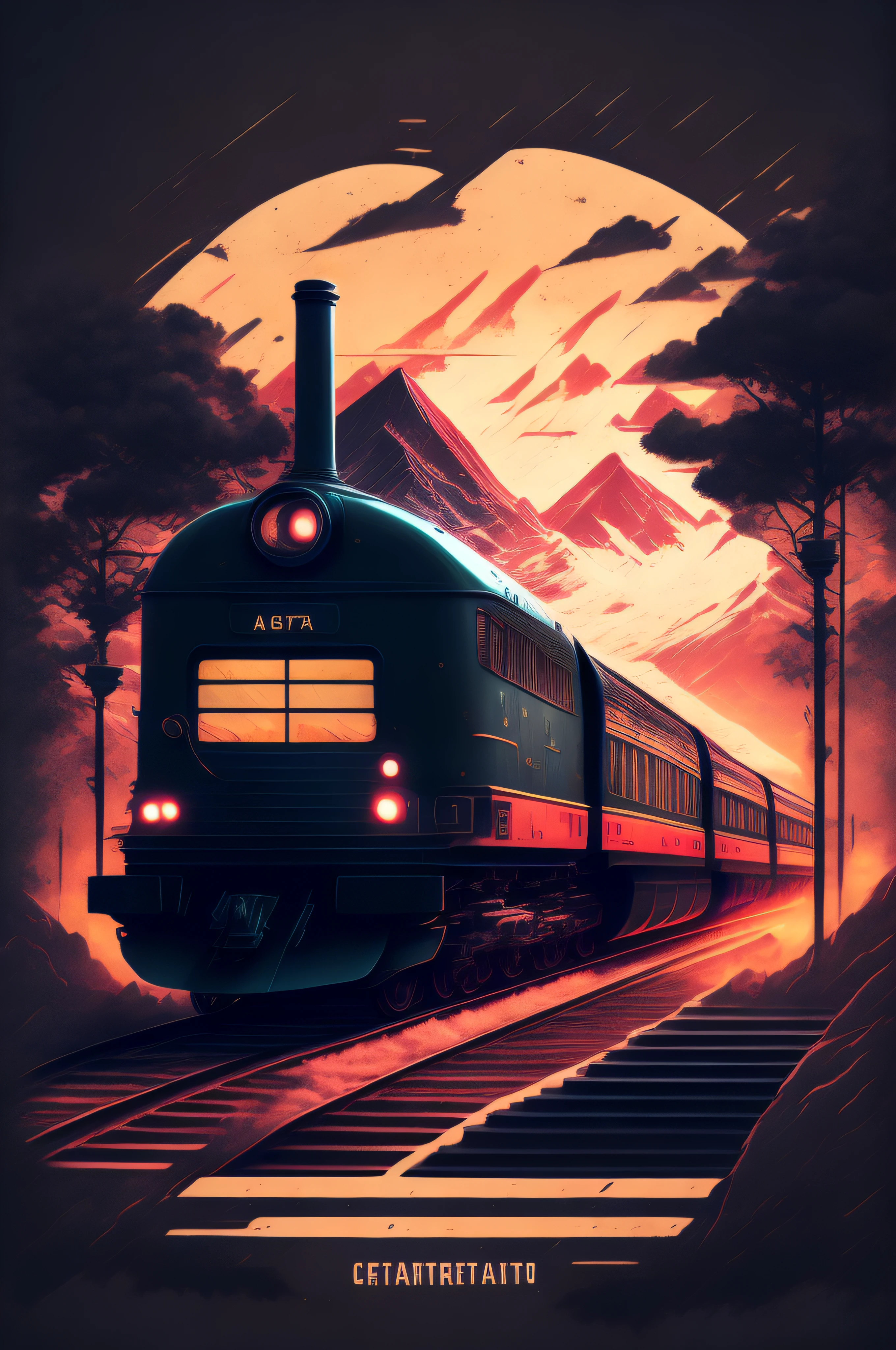 arte centralizada para camiseta. train station, pessoas se entreolhando
