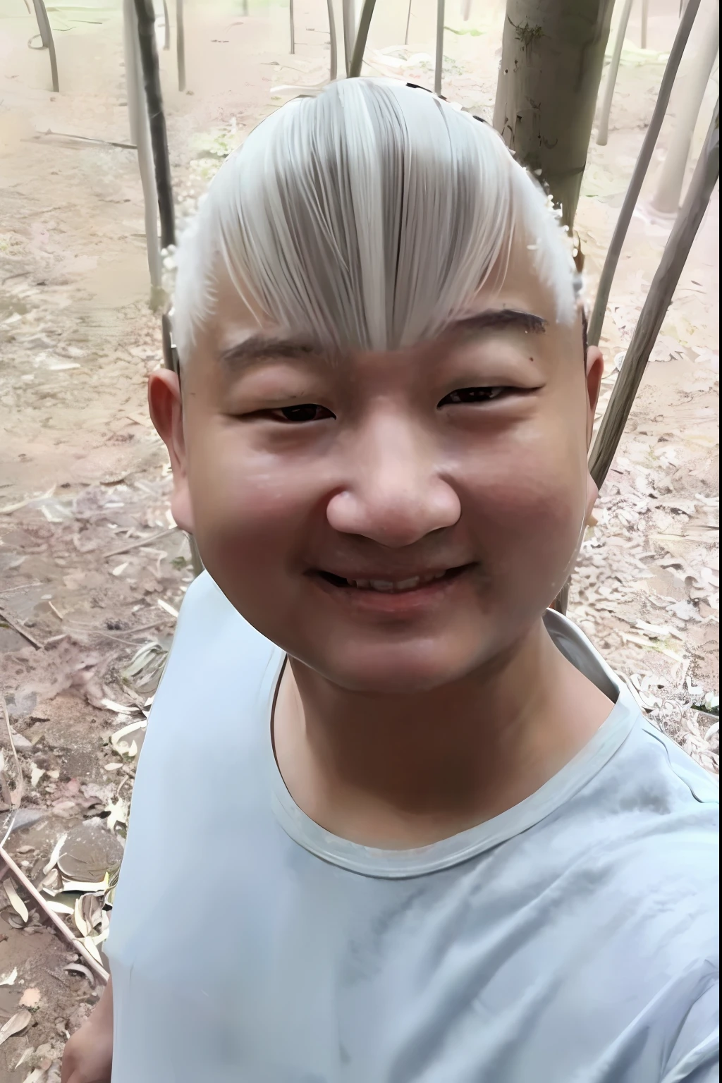 Korean texture perm，long whitr hair