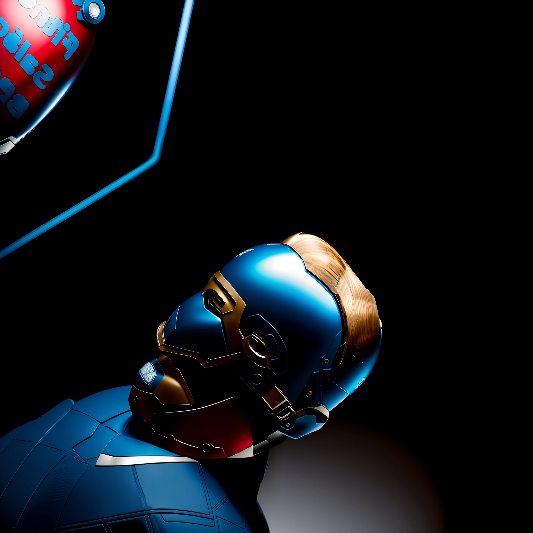 Captain America's hyper-realistic helmet