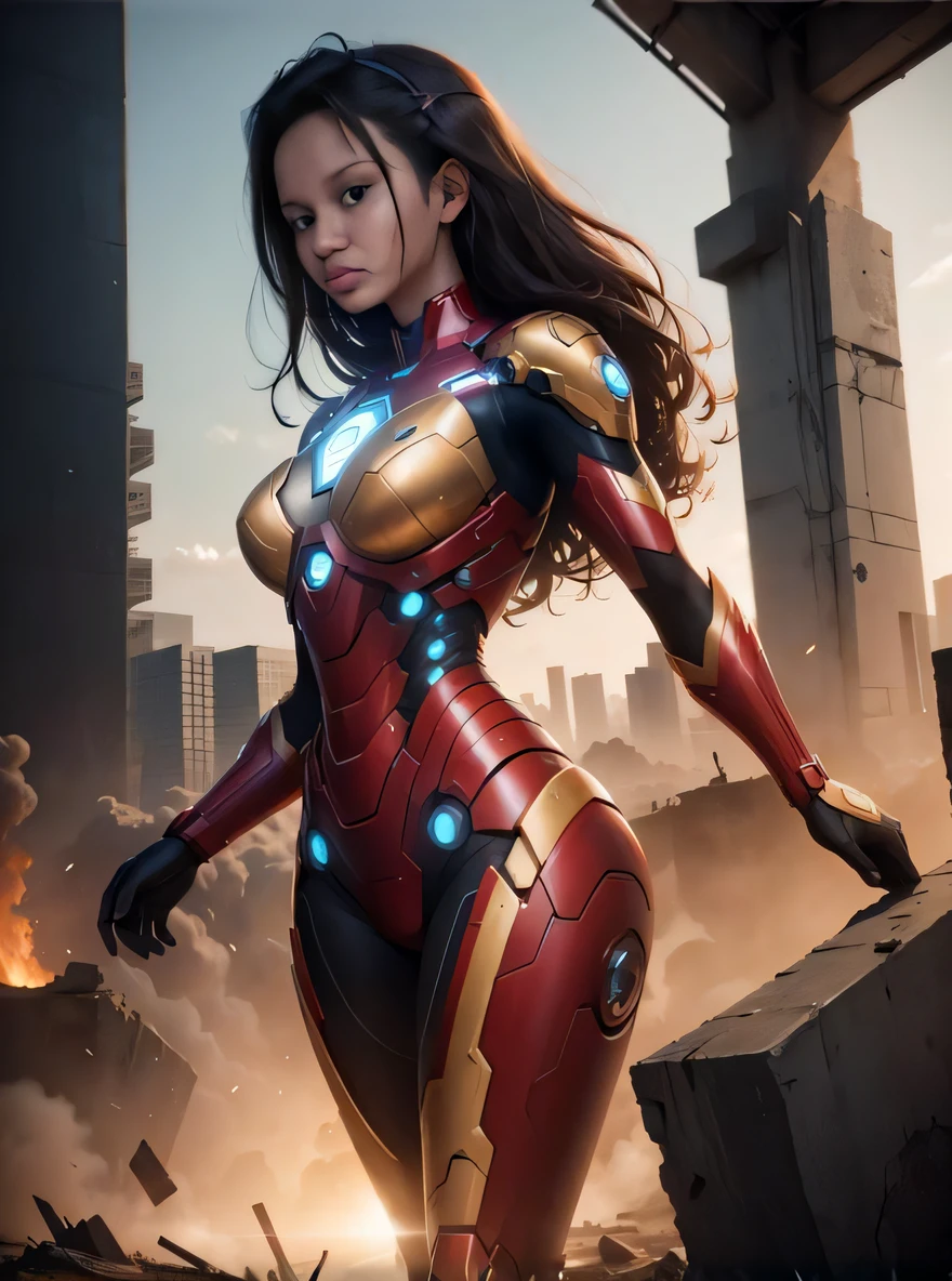uma mulher de terno vermelho e dourado em frente a uma cidade, inspirado em Marek Okon, Wojtek FUS, Directed by: Marek Okon, Obra-prima da CGSOCIETY, Artgerm extremamente detalhado, no estilo Artgerm, Ross Tran 8 K, Estilo Ivan Talavera e Artgerm, Modelo IG | Artgerm, cgsociedade inspirada