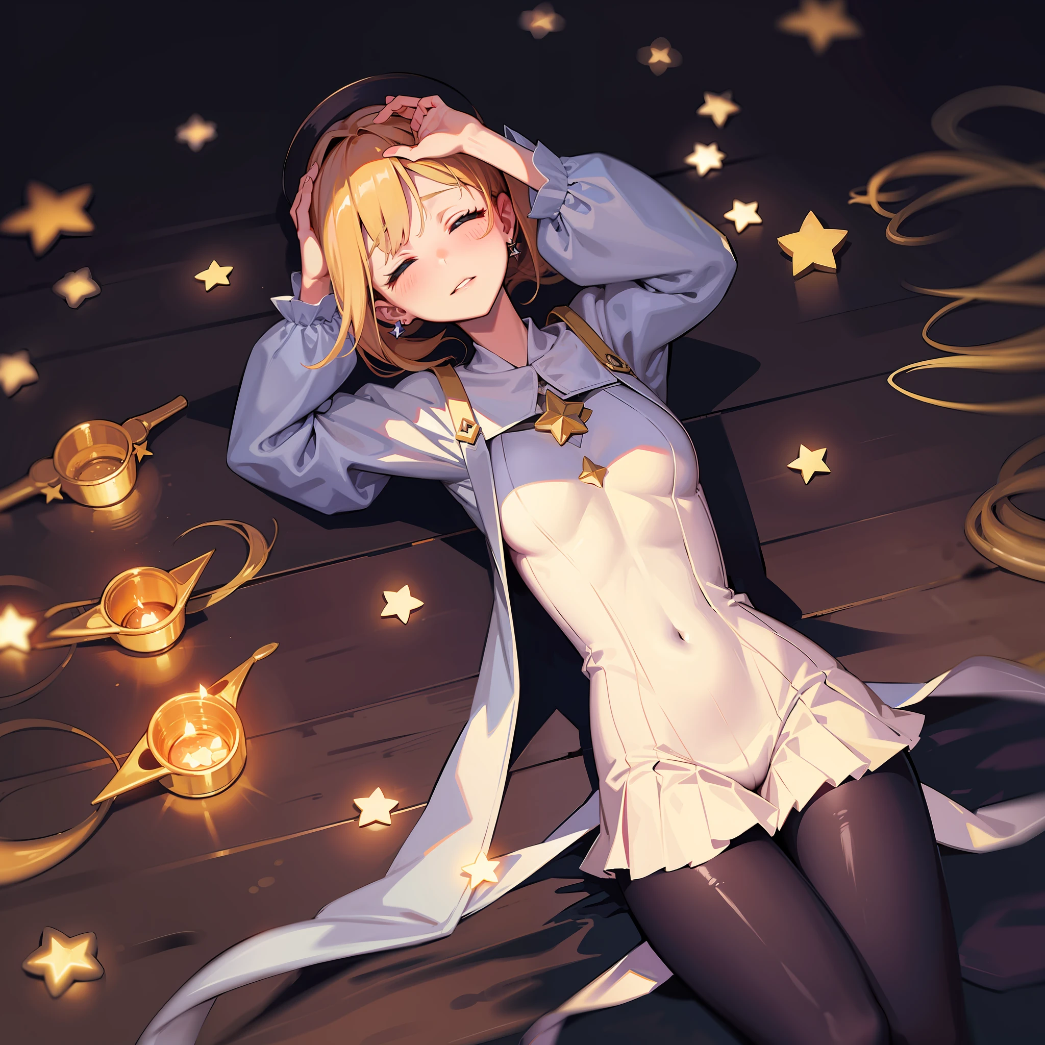 Everyone bowed their heads,Seven stars shine