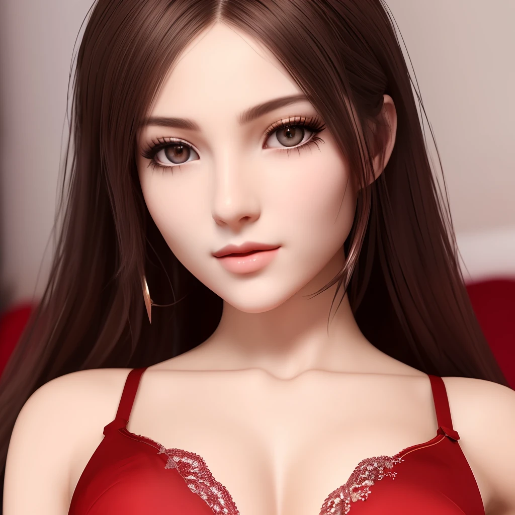 ((Top Quality, 8k, Masterpiece: 1.3)), Beauty, 1 Girl, Big: 1.3, Slender Abs: 1.1, Dark Brown Hair, (Lying in Bed, Open Legs: 1.2), Ultra Detailed Face, Highly Detailed Lips, Detailed Eyes, Double Eyelids, Bra Red