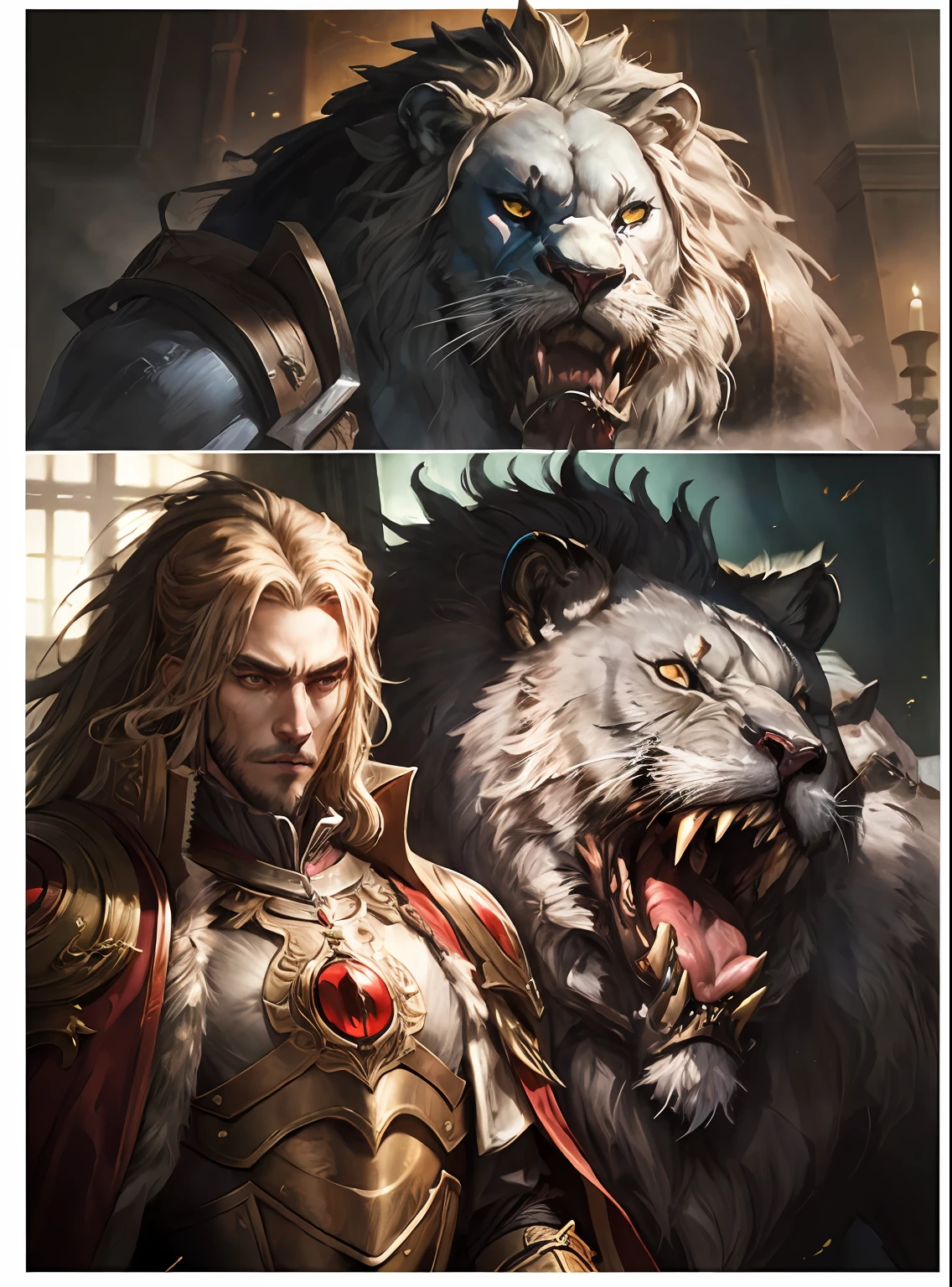 Castlevania Lord of the shadows knight with great Legendary roaring lion