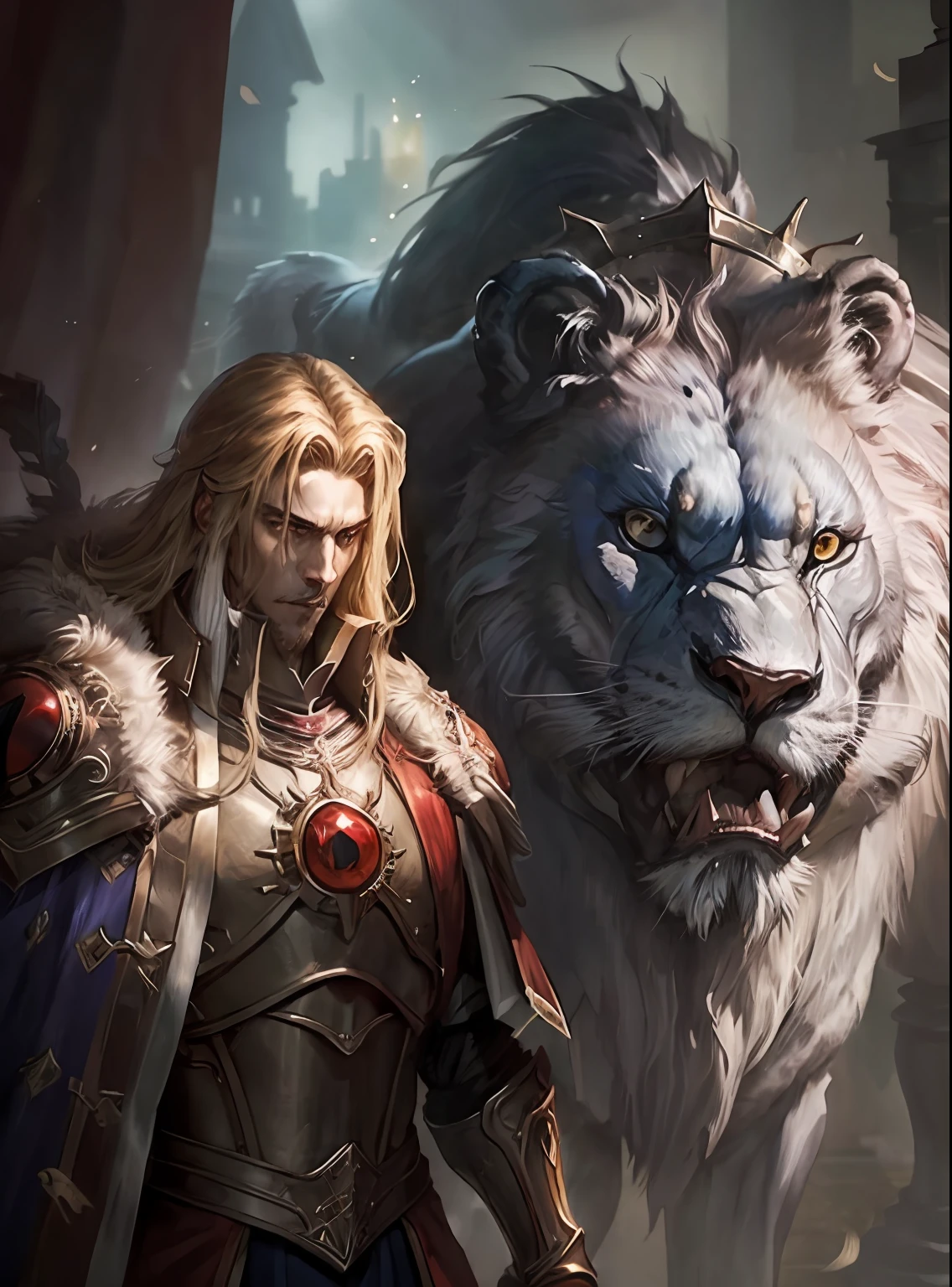 Castlevania Lord of the shadows knight with great Legendary roaring lion