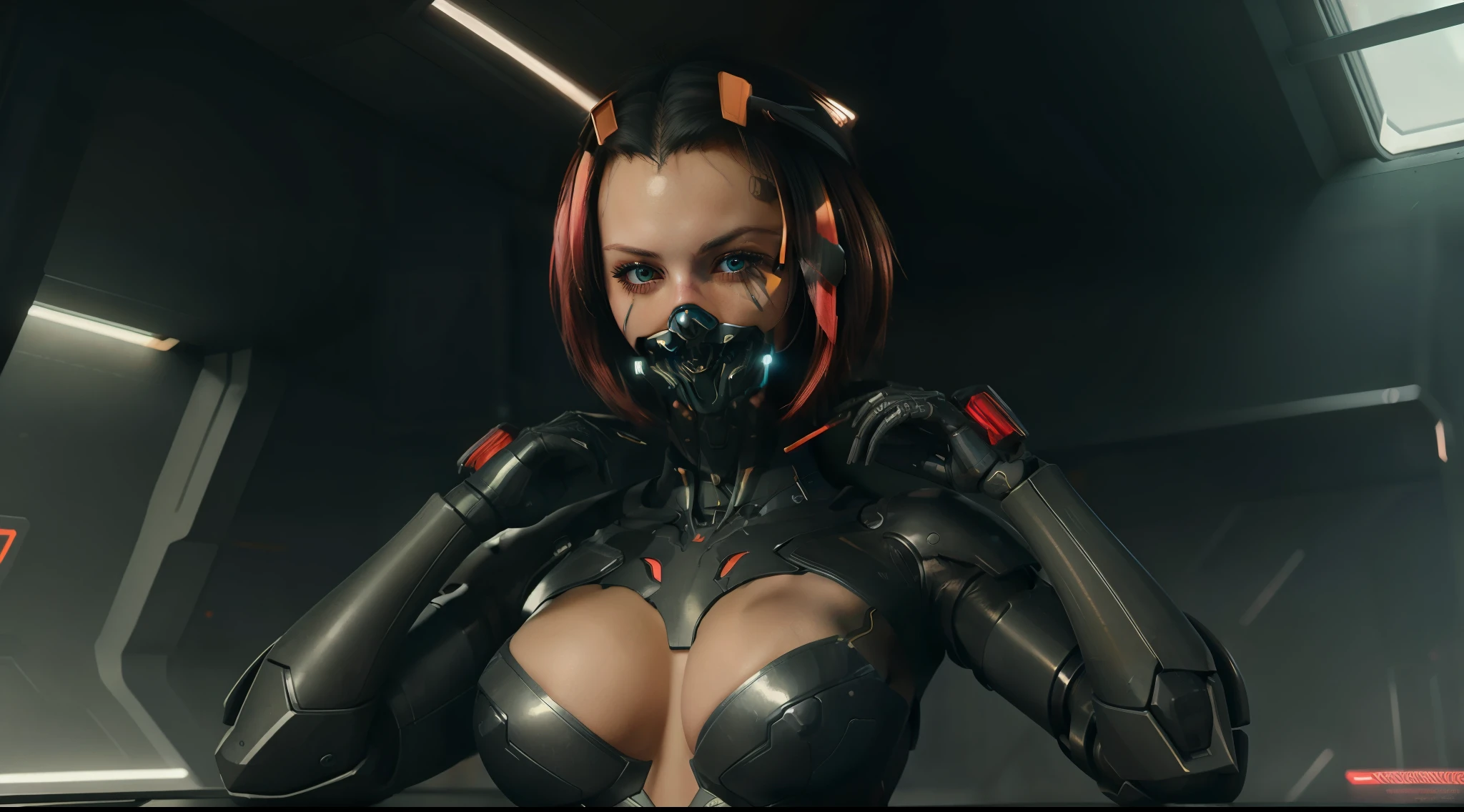Cyber woman in futuristic suit posing for photo, face and breasts are raw, cleavage is visible, big, cyberpunk, wlop. Sci-Fi, Gundam, Cyberpunk Anime Girl Mecha, Female Cyberpunk Anime Girl, Mecha Cyber Armor Girl, Biomechanical, Cybersuit, CGSesociety Masterpiece, WLOP and Krenz Kuschat, Cute Cyborg Girl, Cyborg Girl, Digital Cyberpunk Anime Art, Wojtek Fus