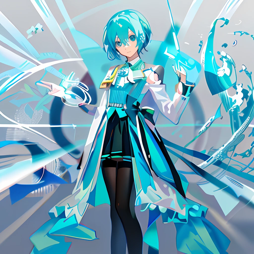 Lori works magic, short blue haired woman, anime girl with long blue hair and a white shirt and black skirt, Hatsune Miku, Portrait of Hatsune Miku, Hatsune Miku short hair, vocaloid, hatsune miku portrait, Os amigos, mikudayo, Anime girl with teal hair, Hatsune Miku cosplay, hatsune miku face, style of anime4 K, An anime girl, attractive anime girls