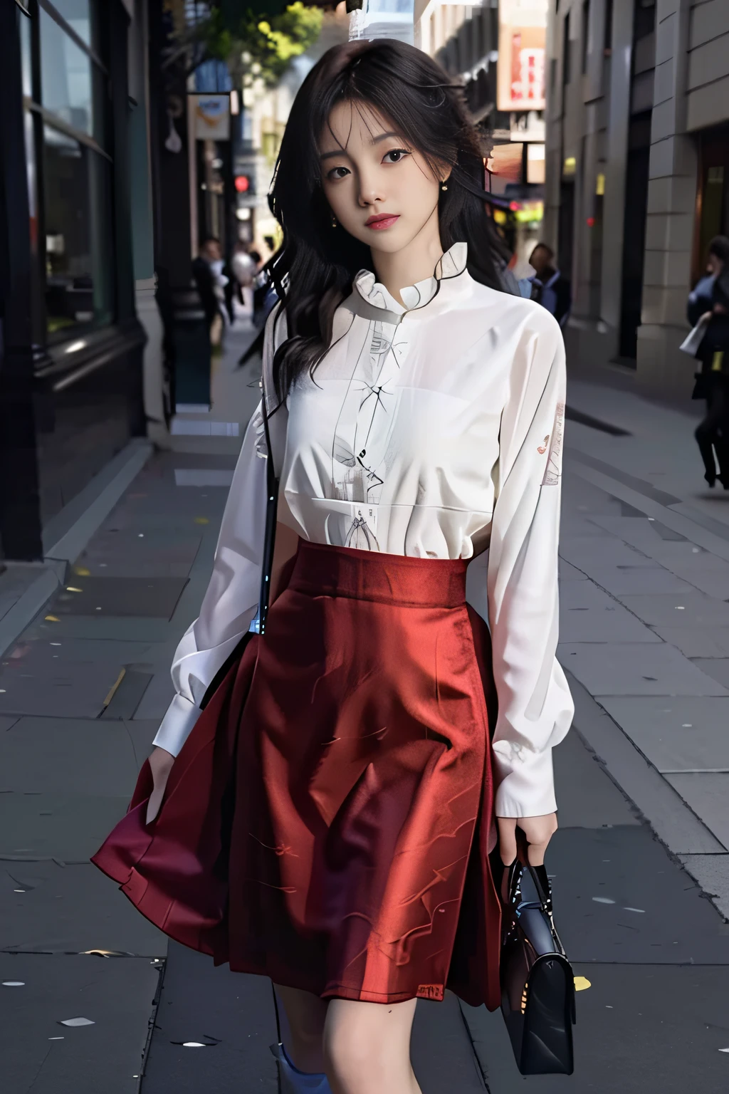 multicolored hair, chiaroscuro, depth of field, cinematic lighting, sony fe gm, uhd, retina, masterpiece, anatomically correct, textured skin, super detail, high detail, high quality, high quality, award-winning, best quality, high resolution, 4K, a girl, standing on the street, daytime, skirt,heels, multicolored hair, chiaroscuro, depth of field, cinematic lighting, sony fe gm, ultra hd, retina, masterpiece, anatomically correct, textured skin, ultra detail, high detail, high quality, award-winning, best quality , high resolution, 4K